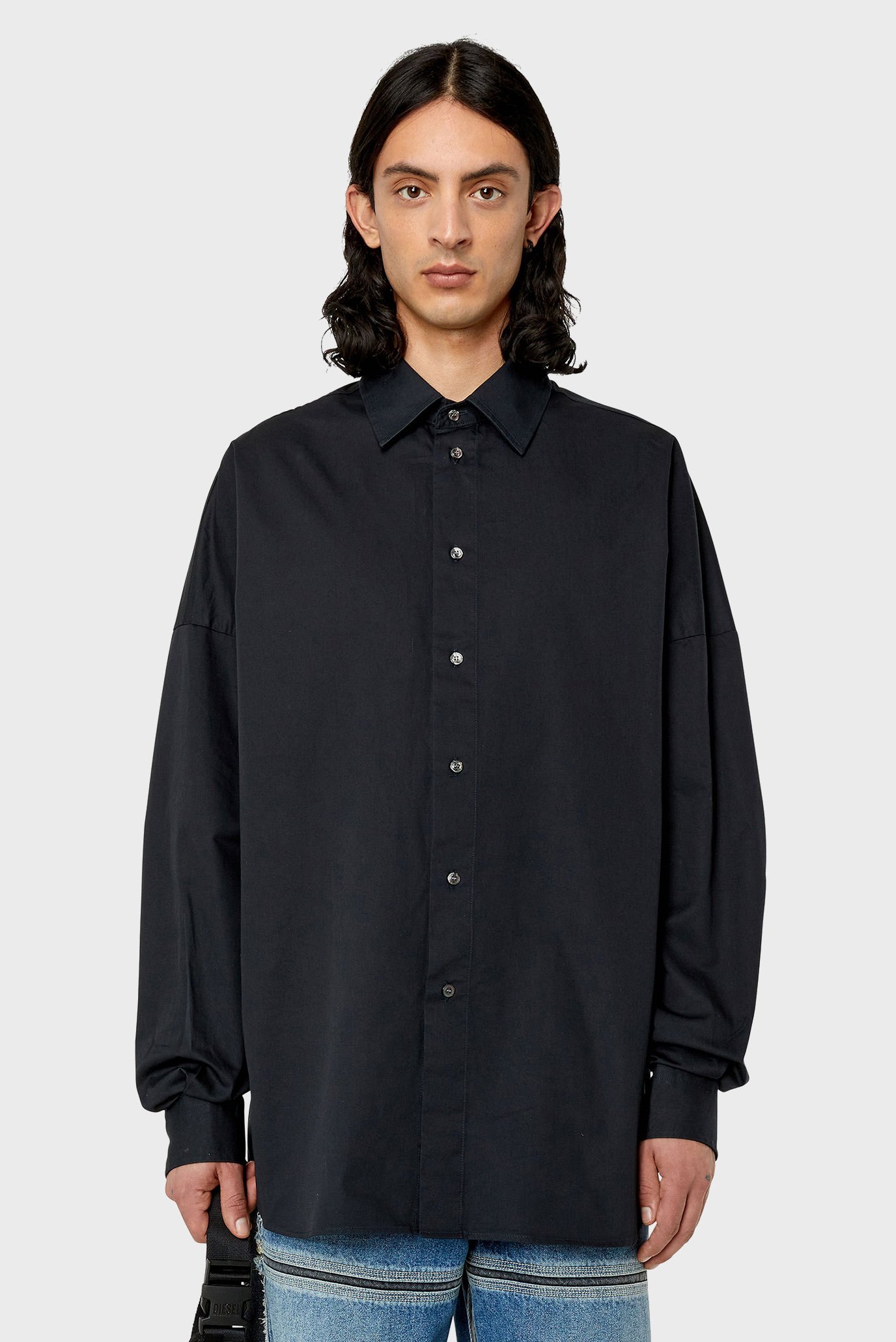 Мужская черная рубашка S-LIMO-LOGO 1