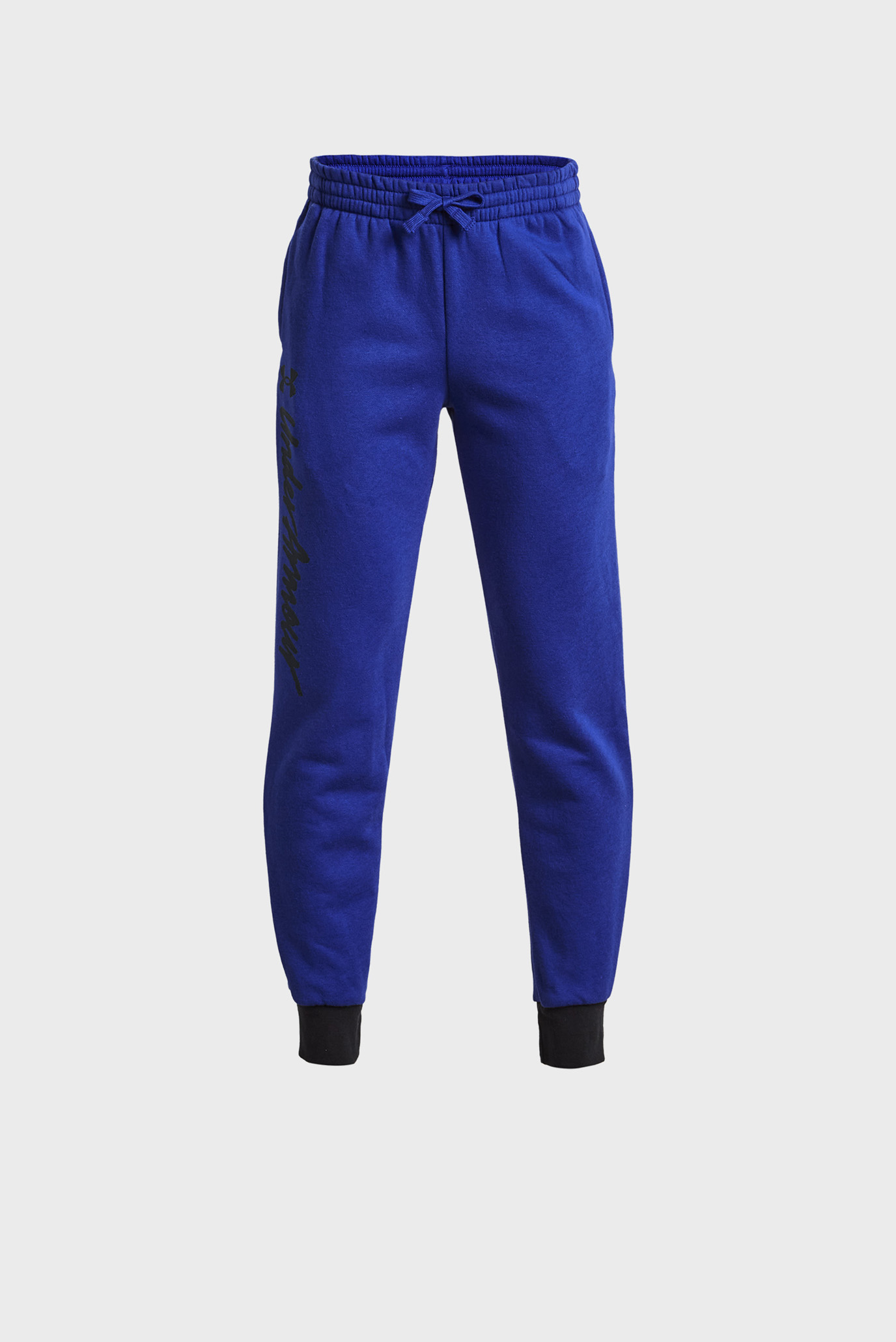 Детские синие спортивные брюки UA Rival Fleece Script Jgrs 1