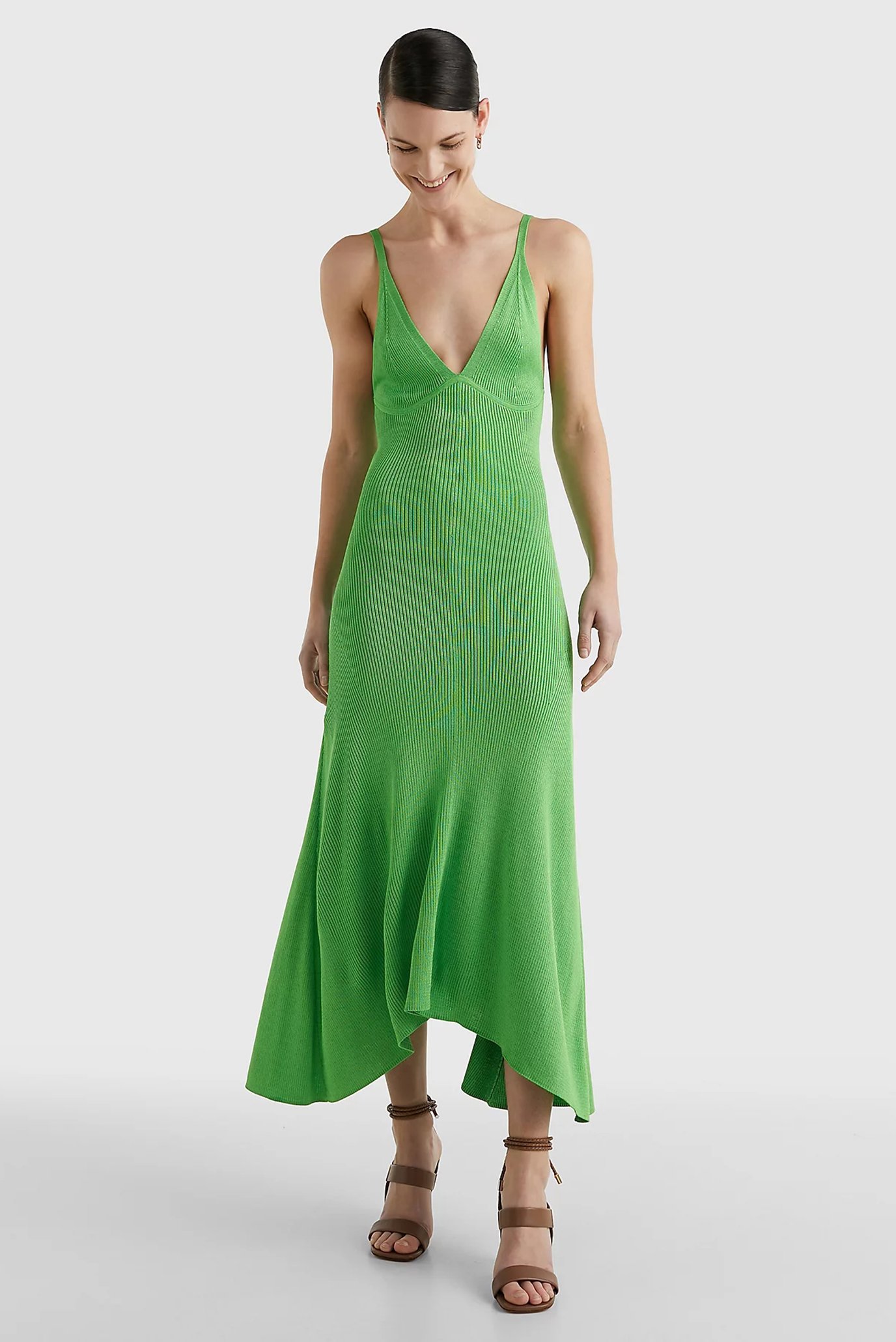 Жіноча зелена сукня THL POP COLOUR RIB SWEATER DRESS 1