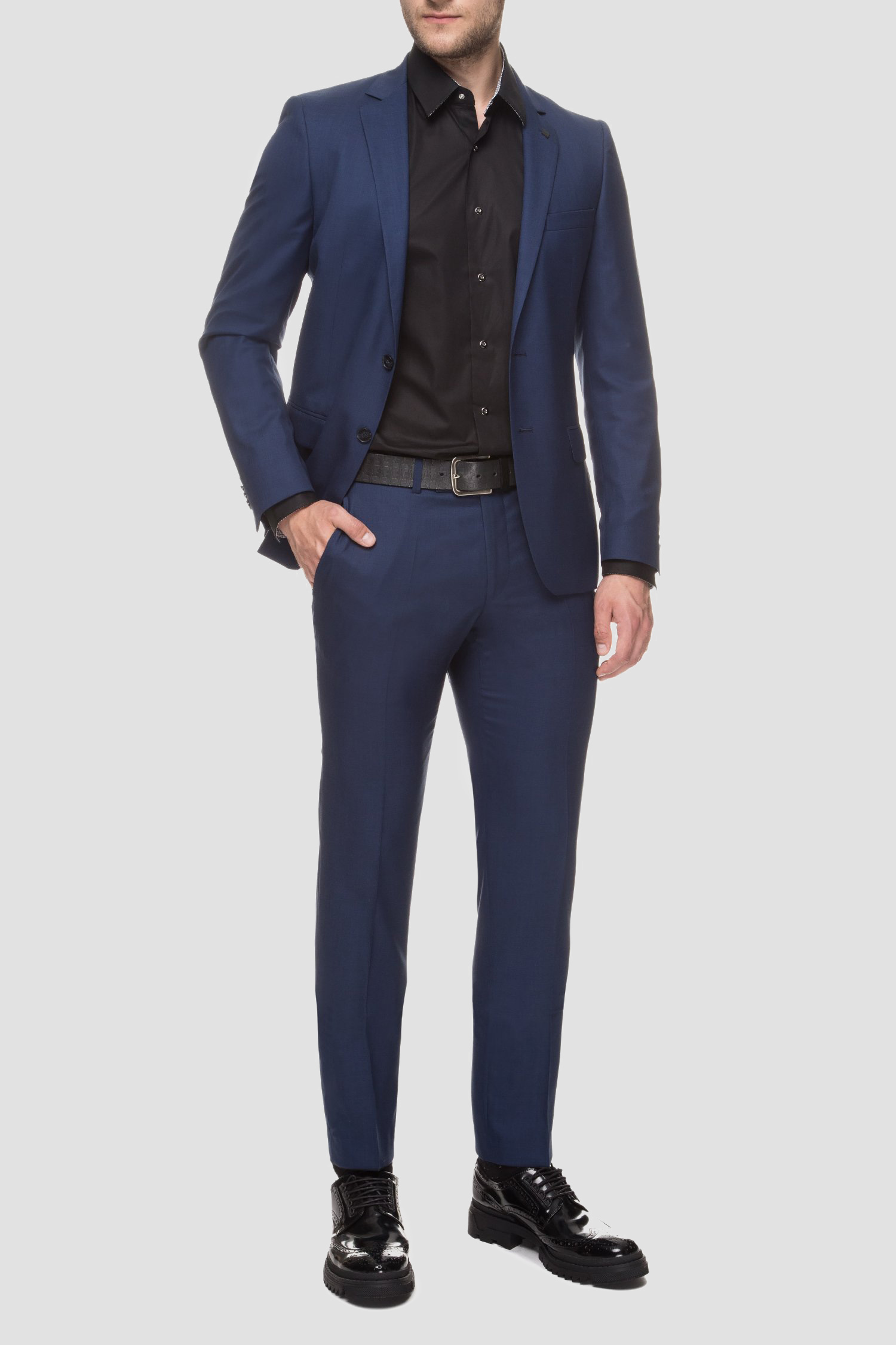 Чоловічий синій костюм (піджак, брюки) 1