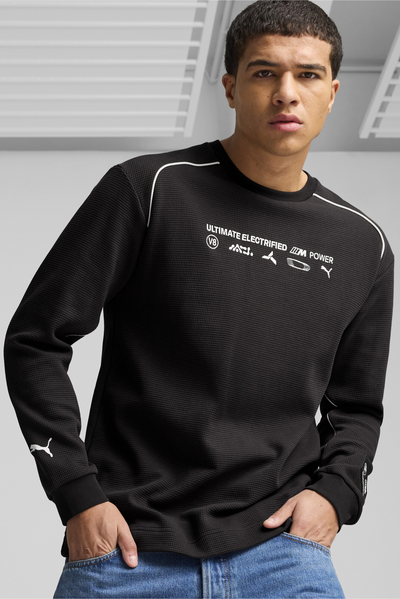 Мужской черный свитшот BMW M Motorsport Statement Long Sleeve Tee Men 1