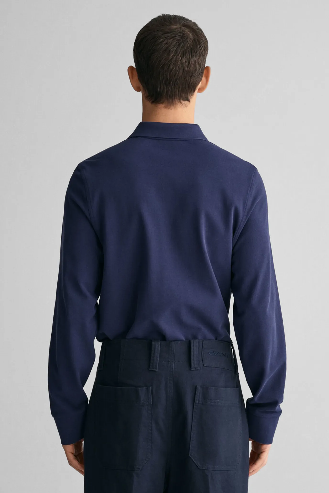 Чоловіче темно-синє поло REG SHIELD LS PIQUE RUGGER 3