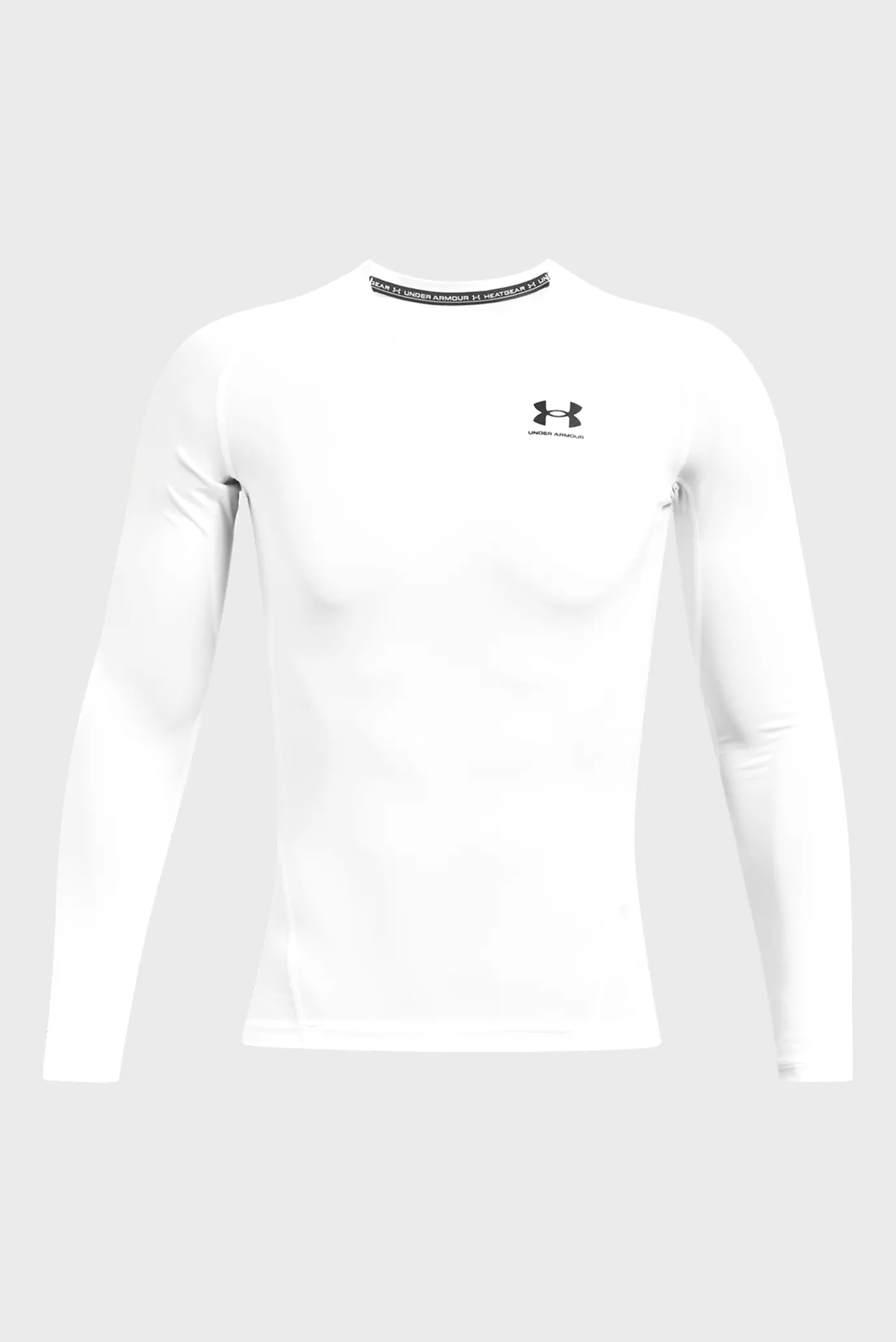 Чоловічий білий лонгслів UA HG Armour Comp 5