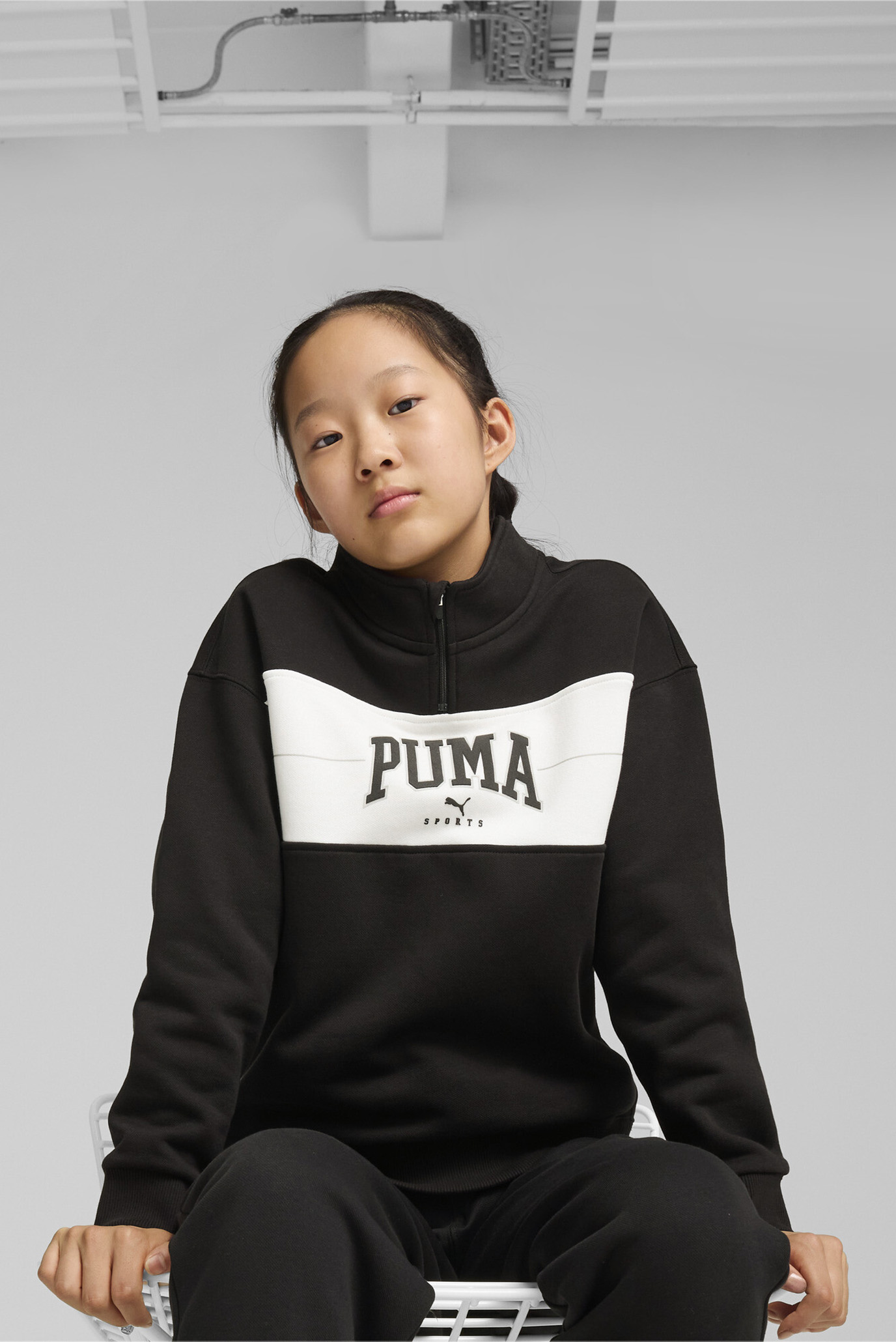 Детская черная спортивная кофта PUMA SQUAD Half-Zip Youth 1