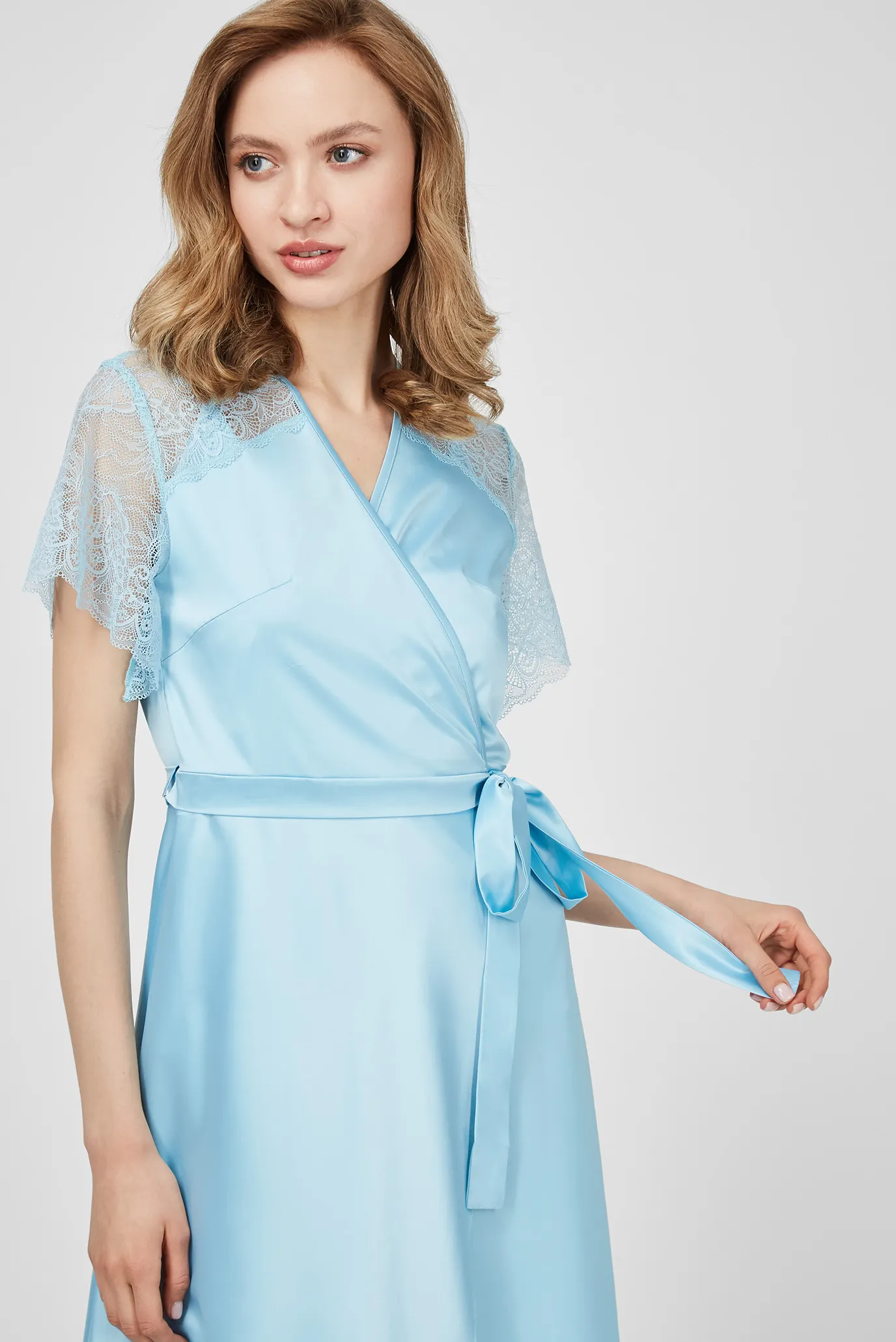 Женский голубой пеньюар 2