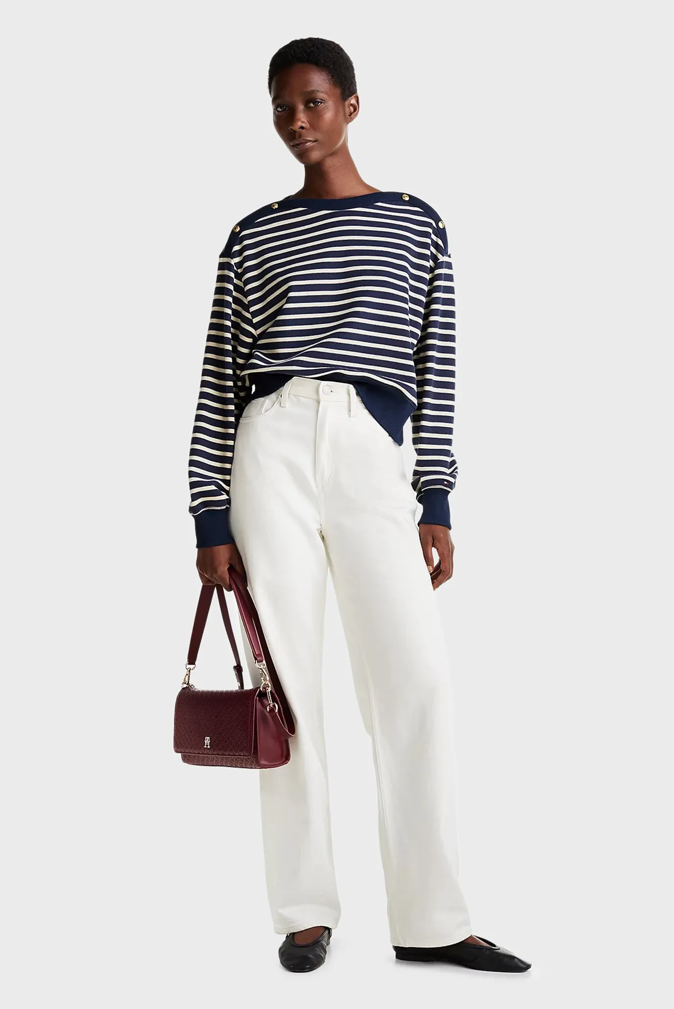 Жіночий світшот у смужку GOLD BTN BOAT-NK 2