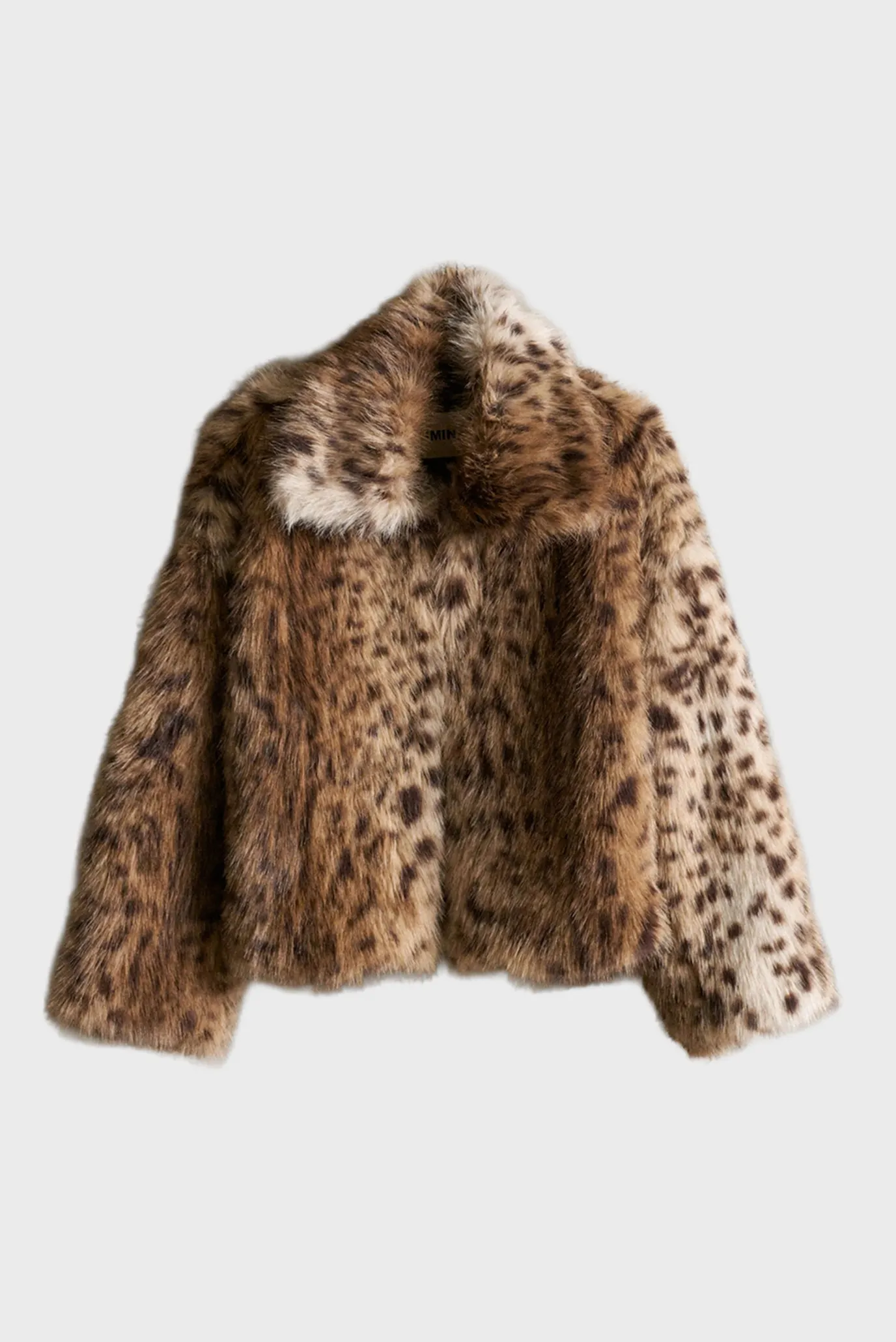 Жіноча бежева шуба з візерунком 3