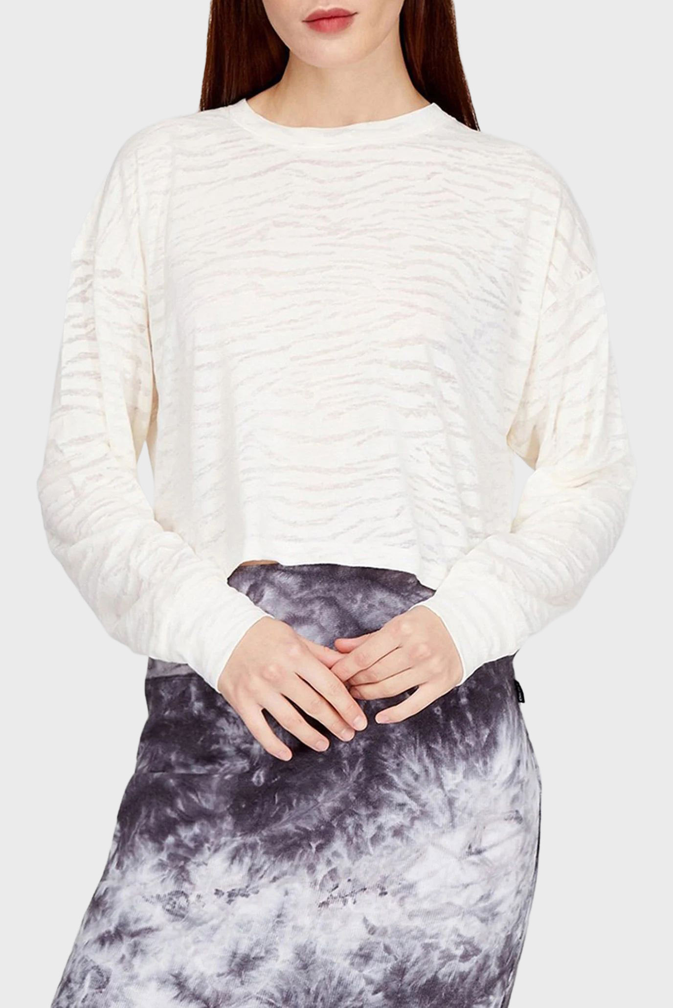 Женский белый джемпер с узором BURNOUT Белый L DKNY DP1T8212 Женский белый джемпер с узором BURNOUT Белый L DKNY DP1T8212