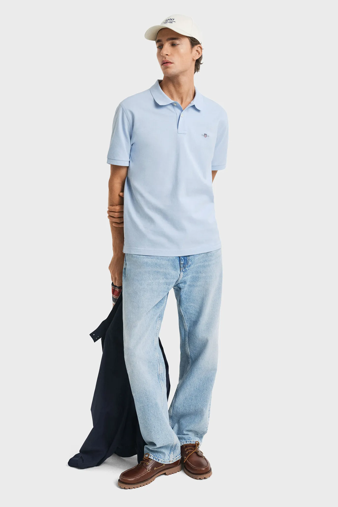 Чоловіче блакитне поло REG SHIELD SS PIQUE 2