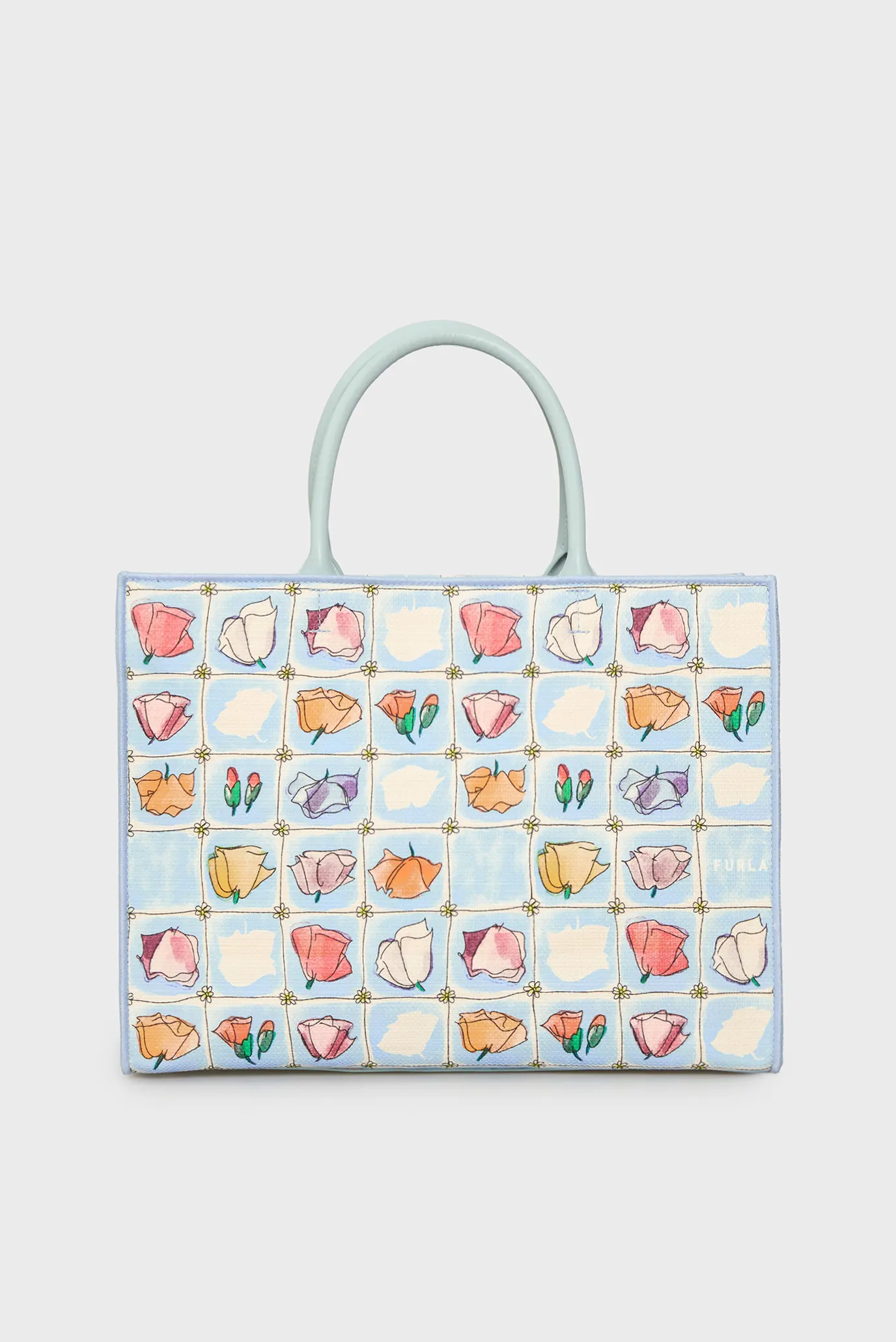 Женская голубая сумка с узором 1