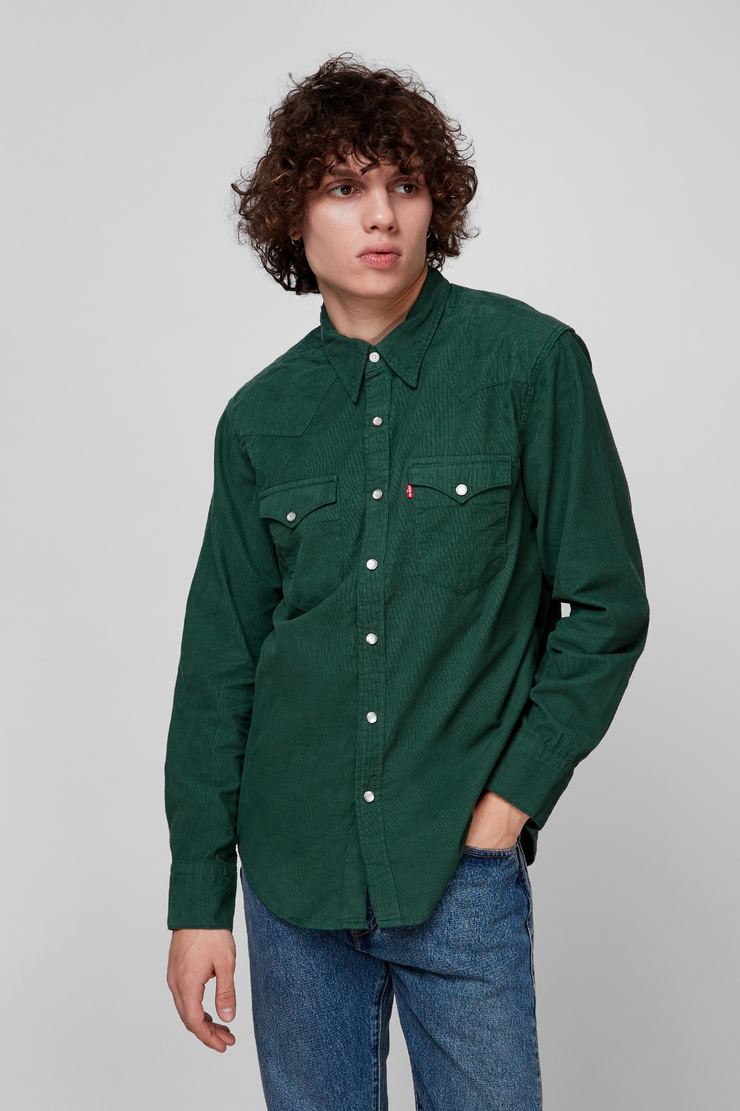 Мужская зеленая рубашка 1