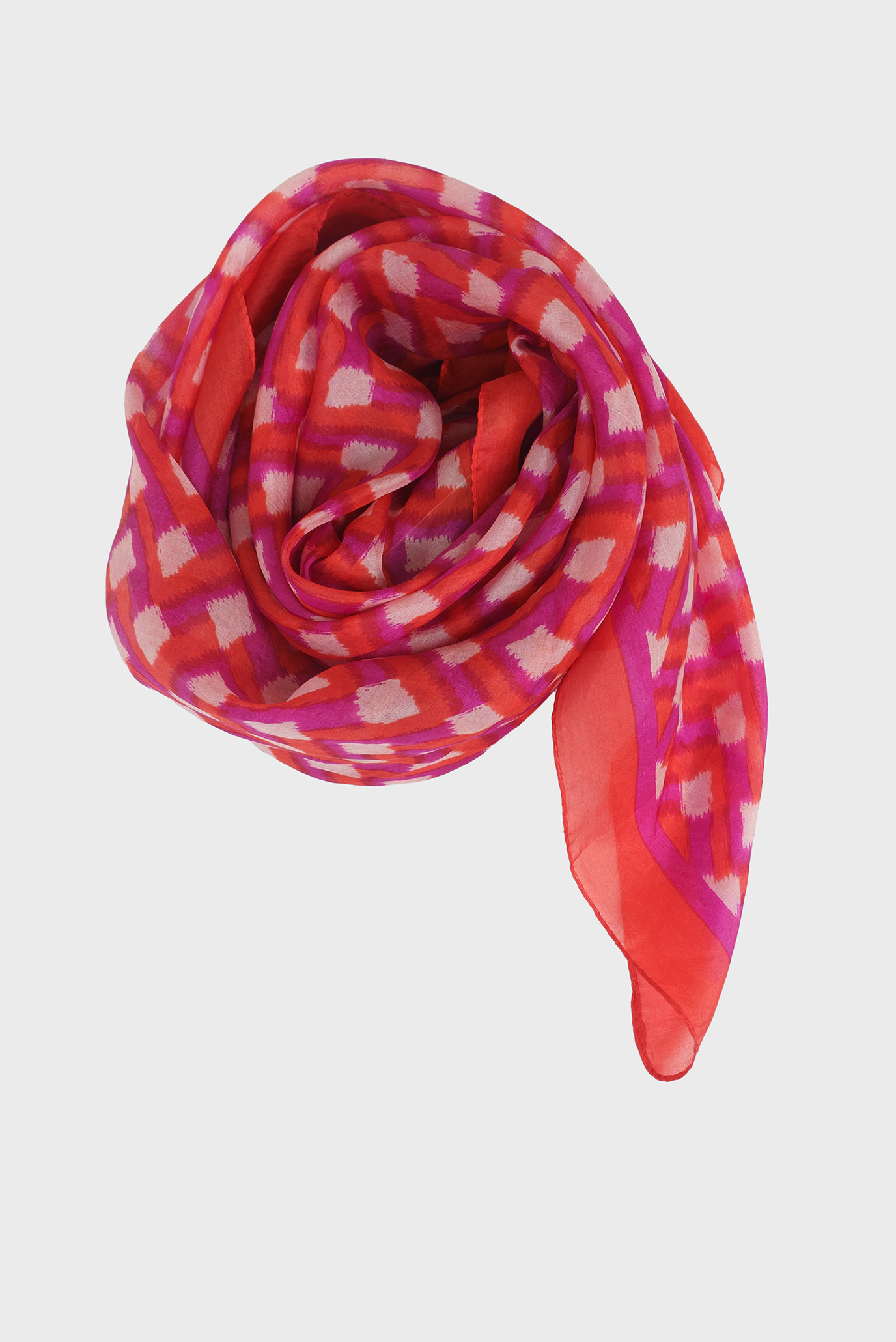 Женский шелковый шарф с узором 1