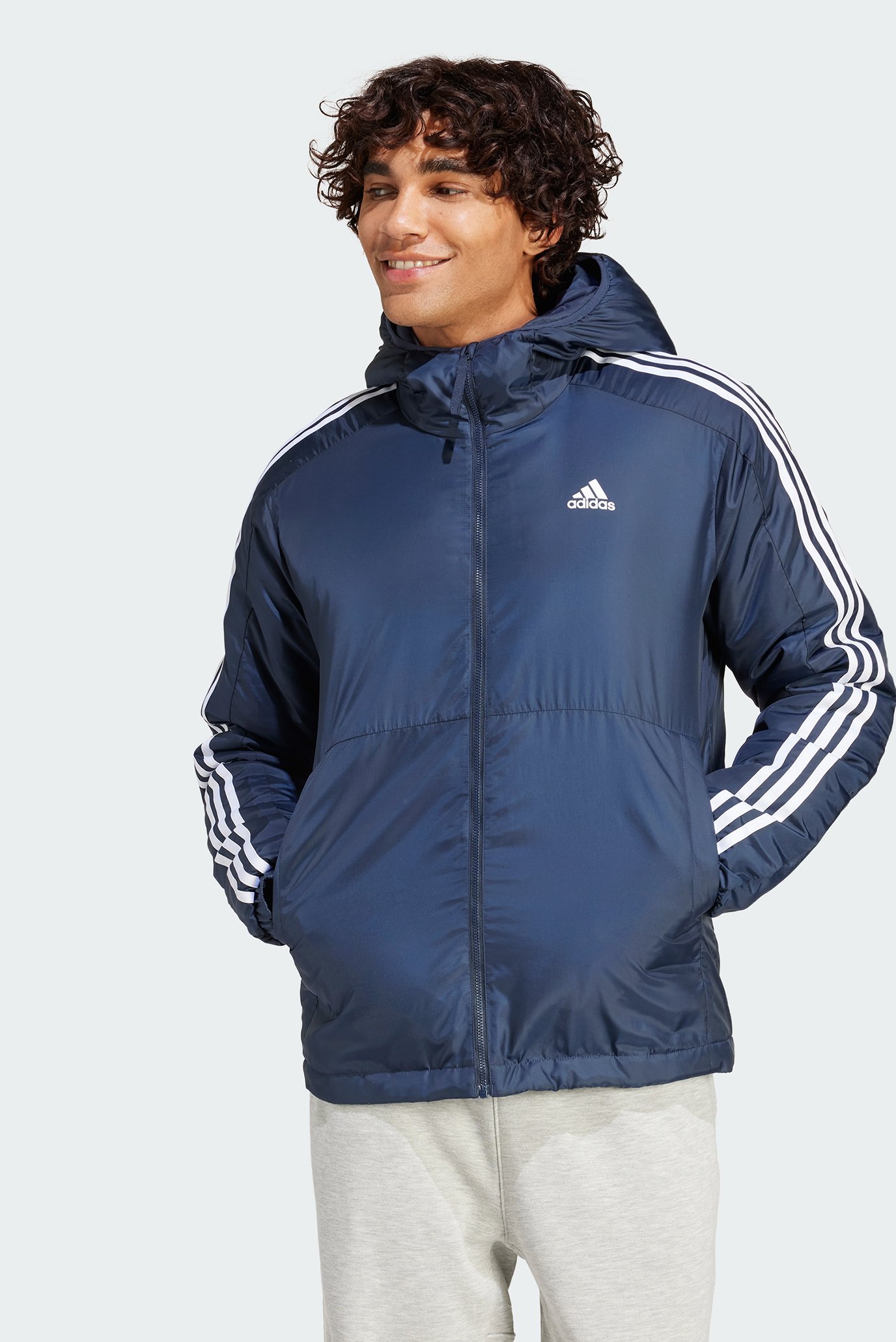 Мужская синяя куртка Essentials 3-Stripes Insulated 1