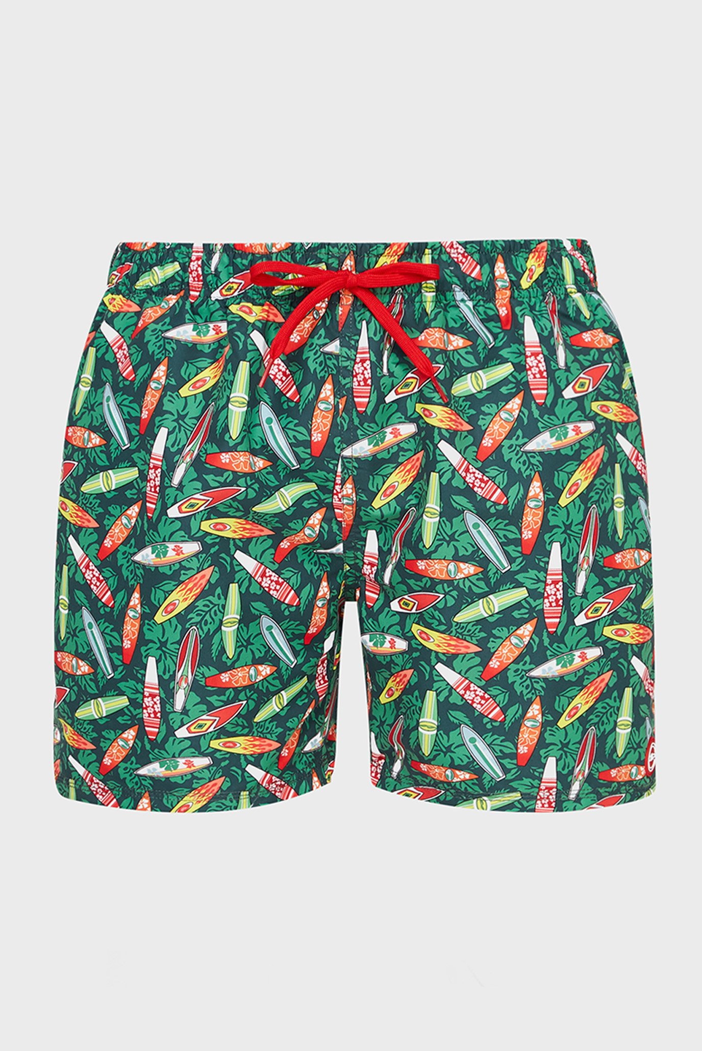 Мужские зеленые плавательные шорты с узором 1