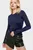 Жіночий темно-синій лонгслів
