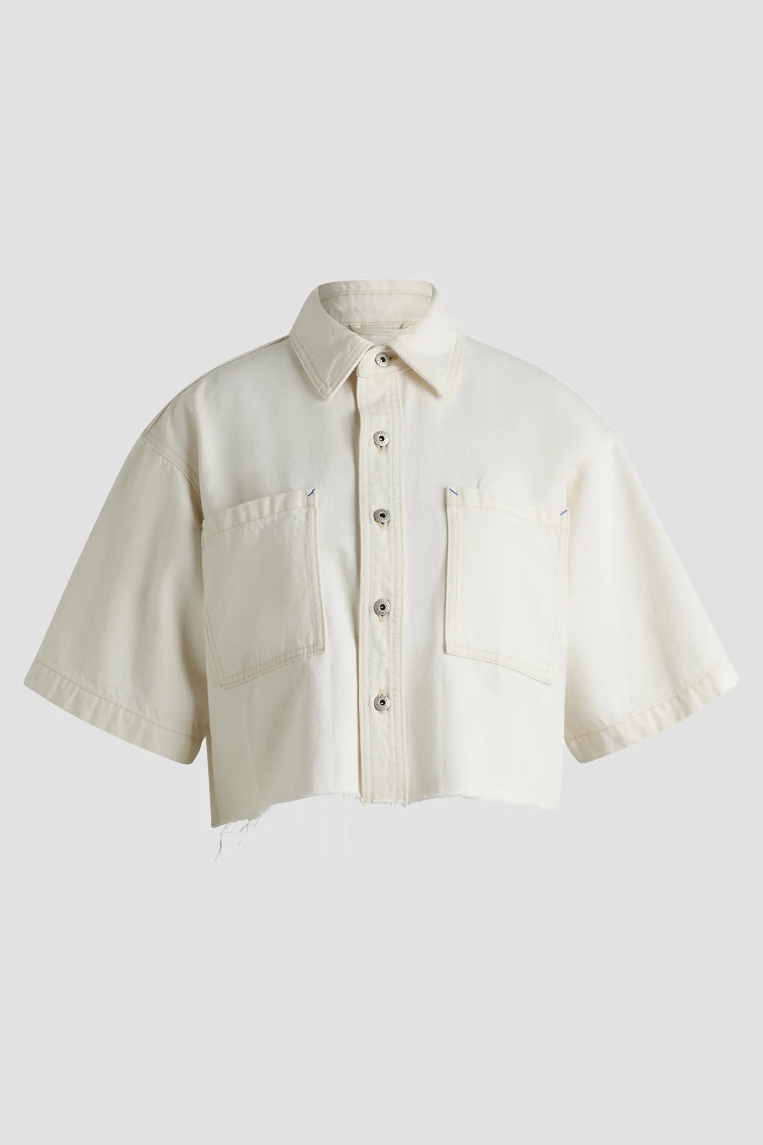 Жіноча біла джинсова сорочка 6