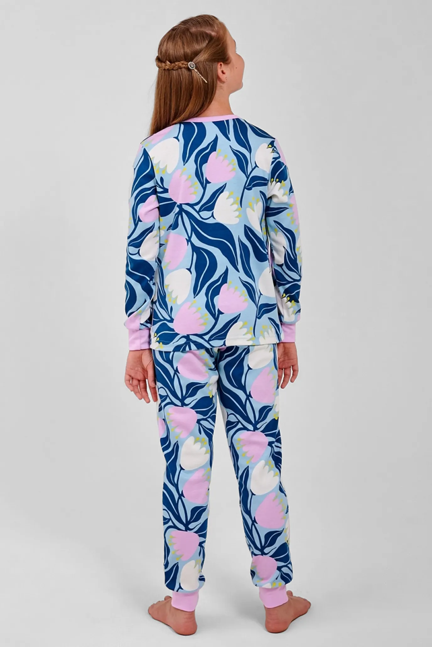 Детская пижама с узором (лонгслив, брюки) 4