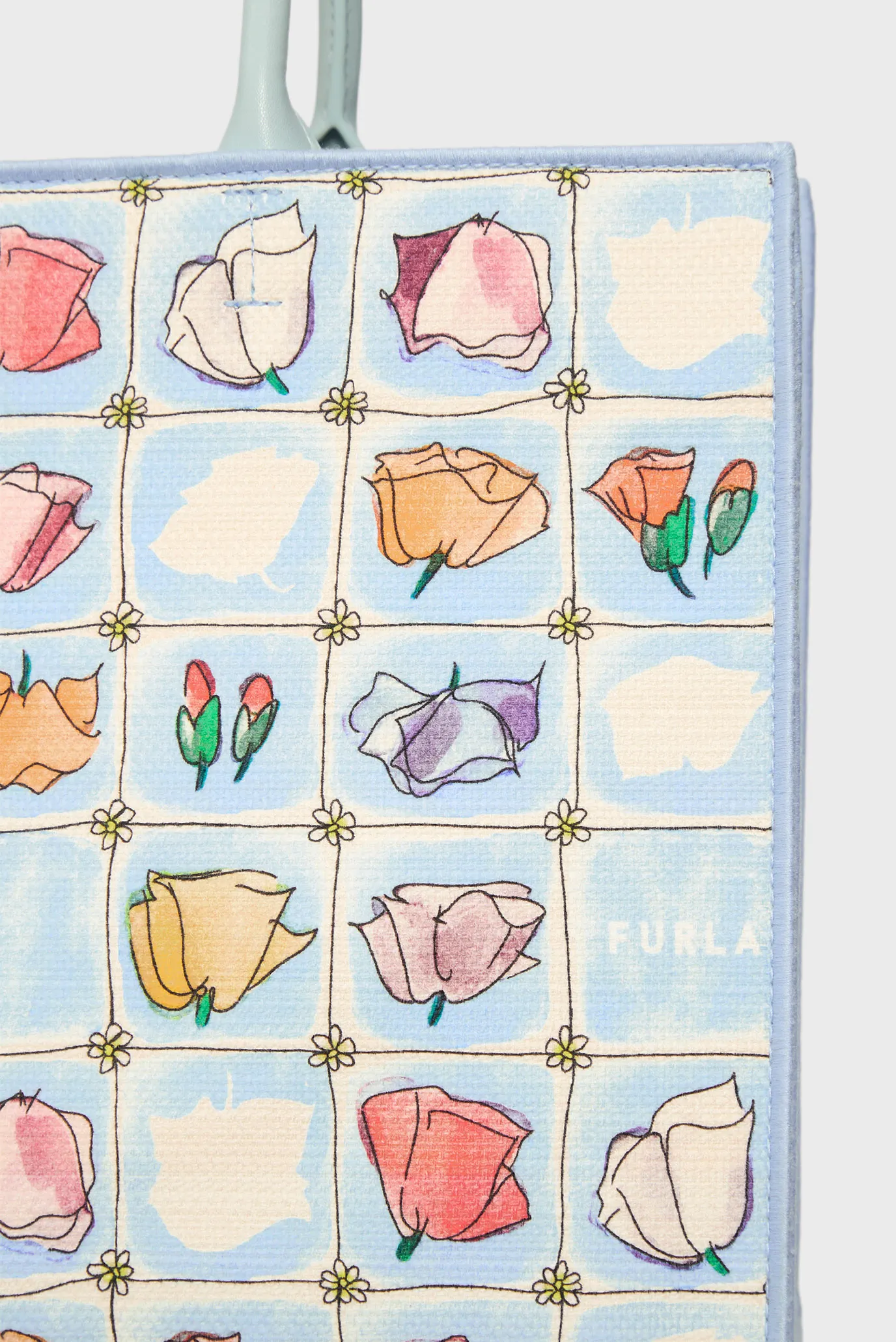 Женская голубая сумка с узором 2