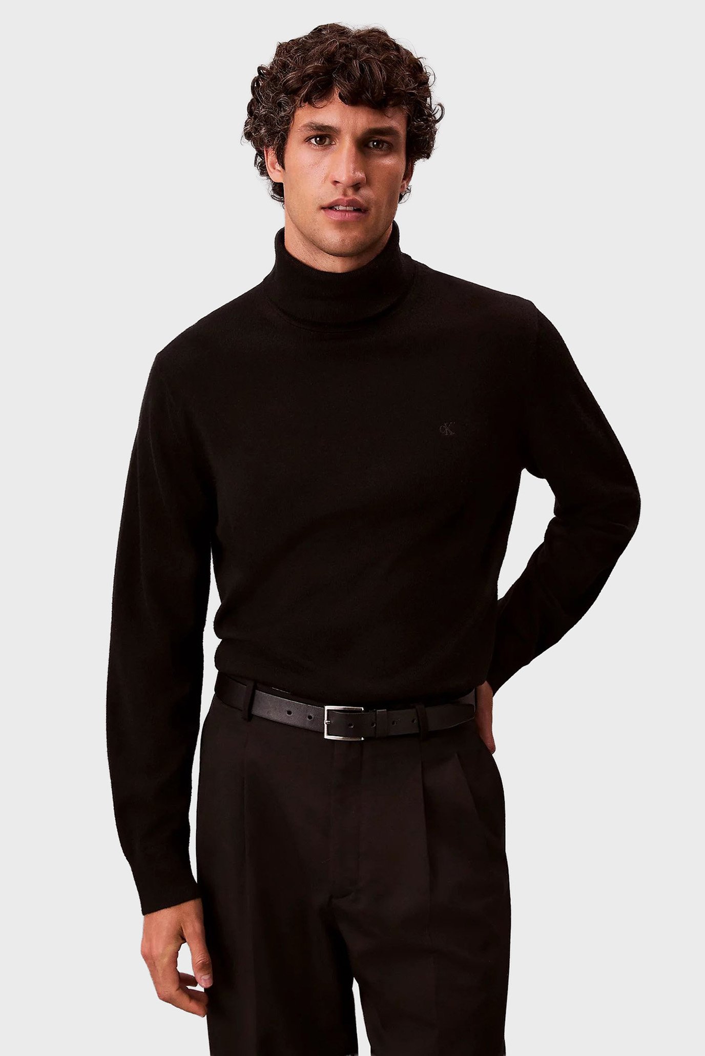 Мужской черный шерстяной гольф LS MERINO Черный L Calvin Klein LV04LD317G Мужской черный шерстяной гольф LS MERINO Черный L Calvin Klein LV04LD317G