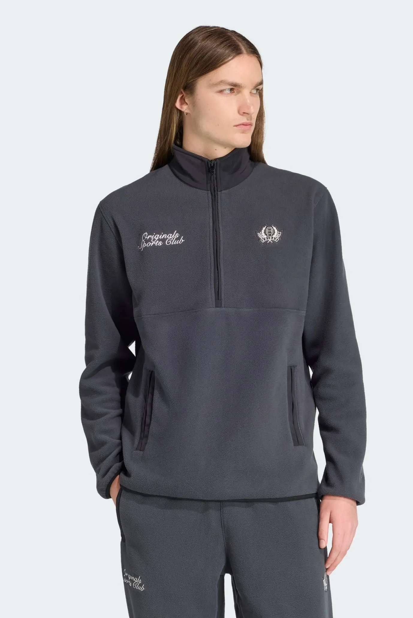 Мужская темно-серая спортивная кофта Regular Polar Fleece Quarter