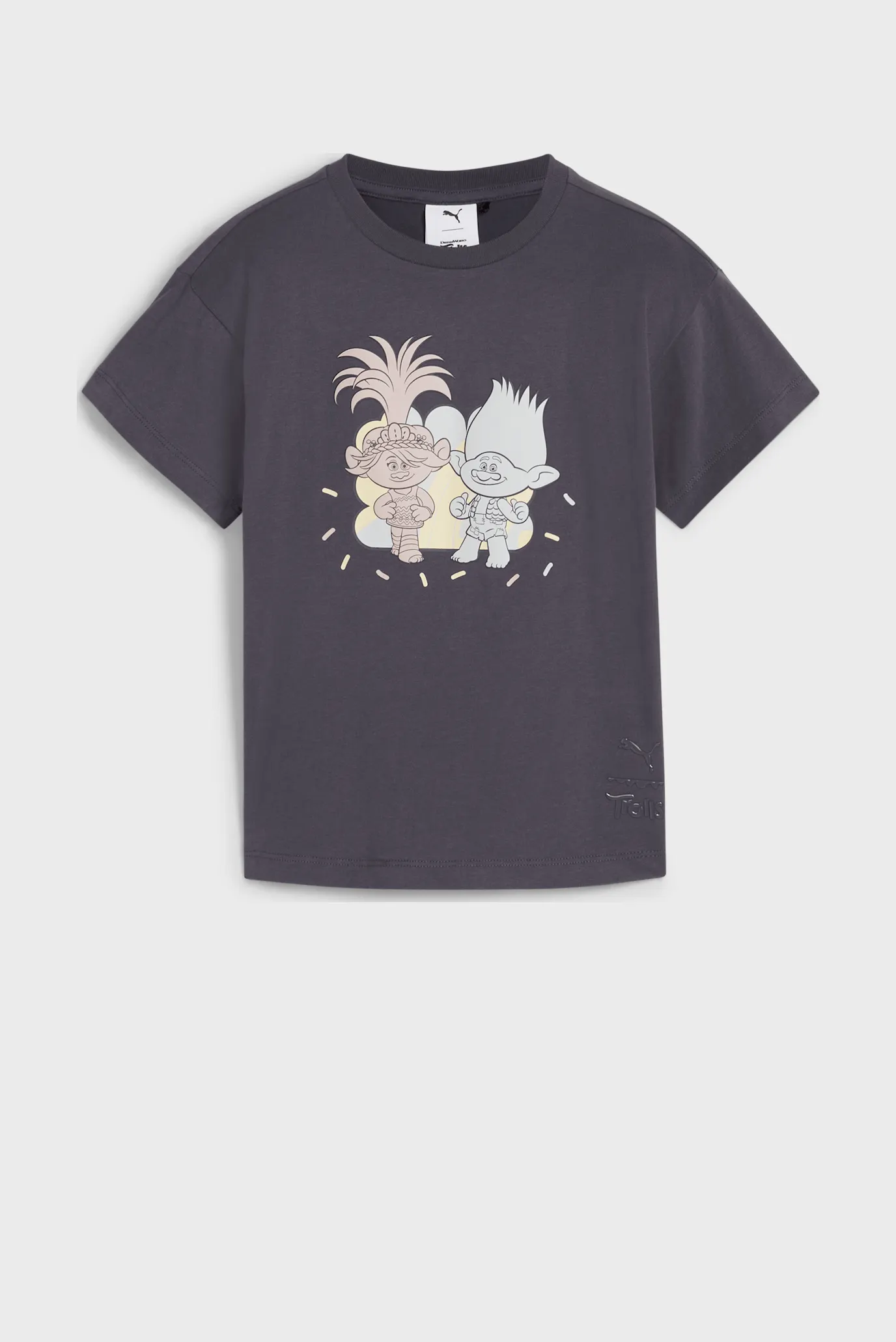 Детская темно-серая футболка PUMA x TROLLS Graphic Tee Kids 4