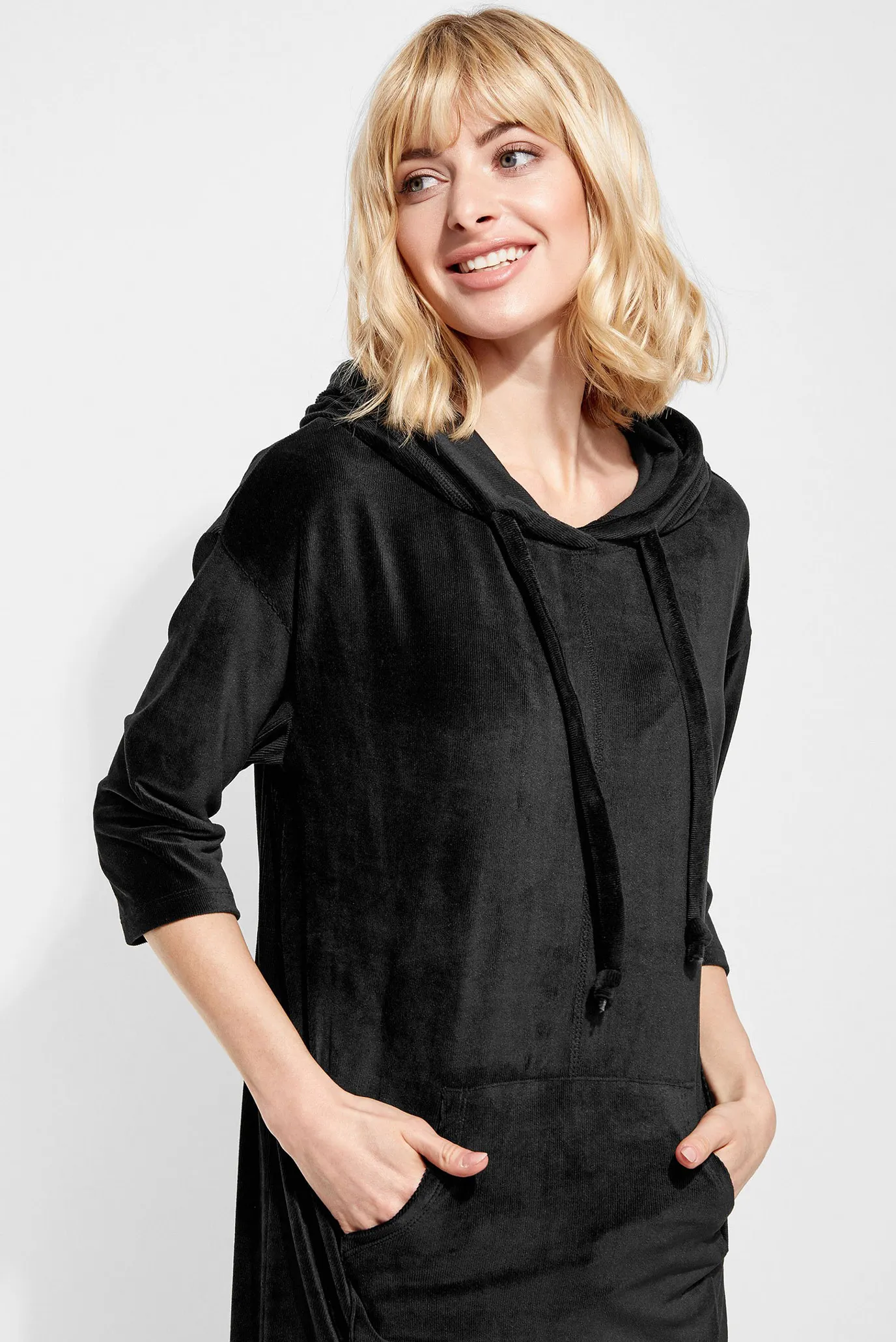 Женское черное велюровое платье 6