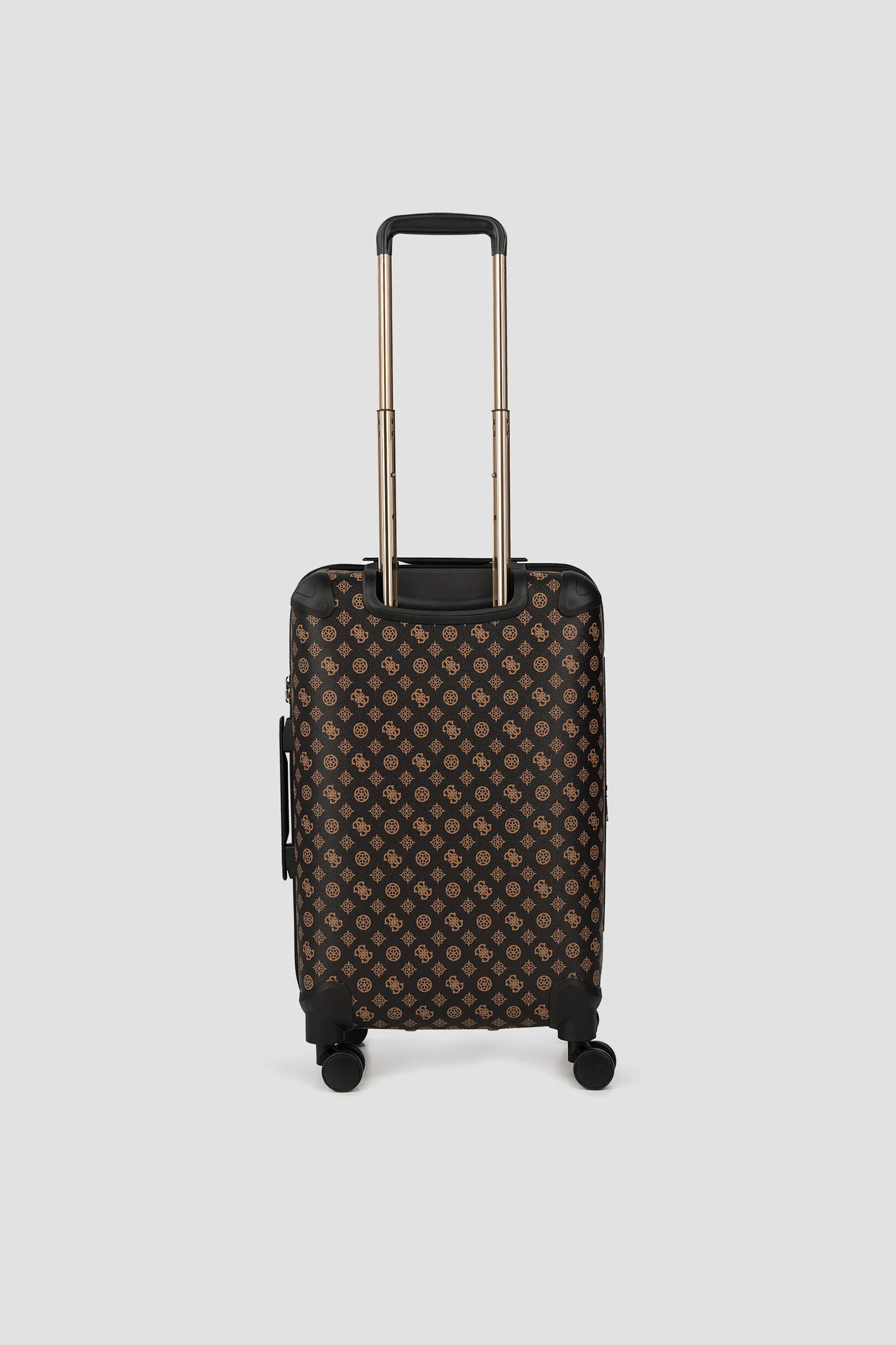 Женский темно-коричневый чемодан с узором 46 см 3