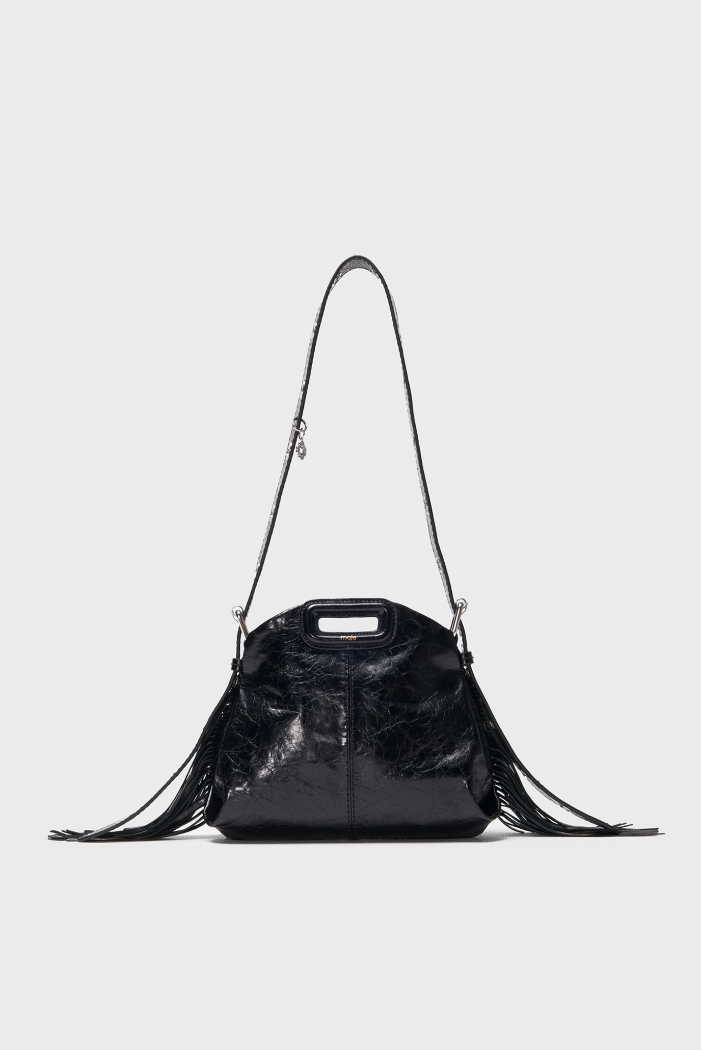 Женская черная кожаная Miss M Черный ONESIZE MAJE MFASA01128_Black Женская черная кожаная Miss M Черный ONESIZE MAJE MFASA01128_Black
