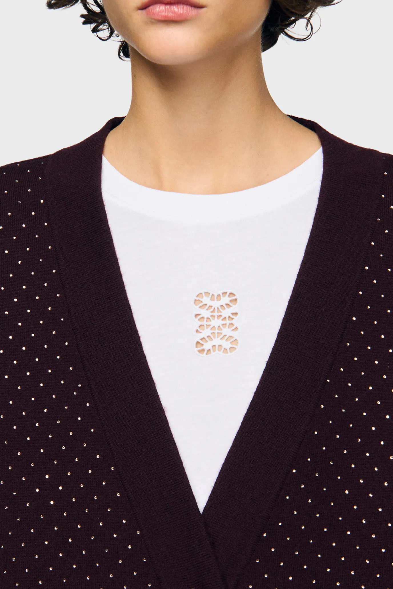 Жіночий бордовий кардиган 4