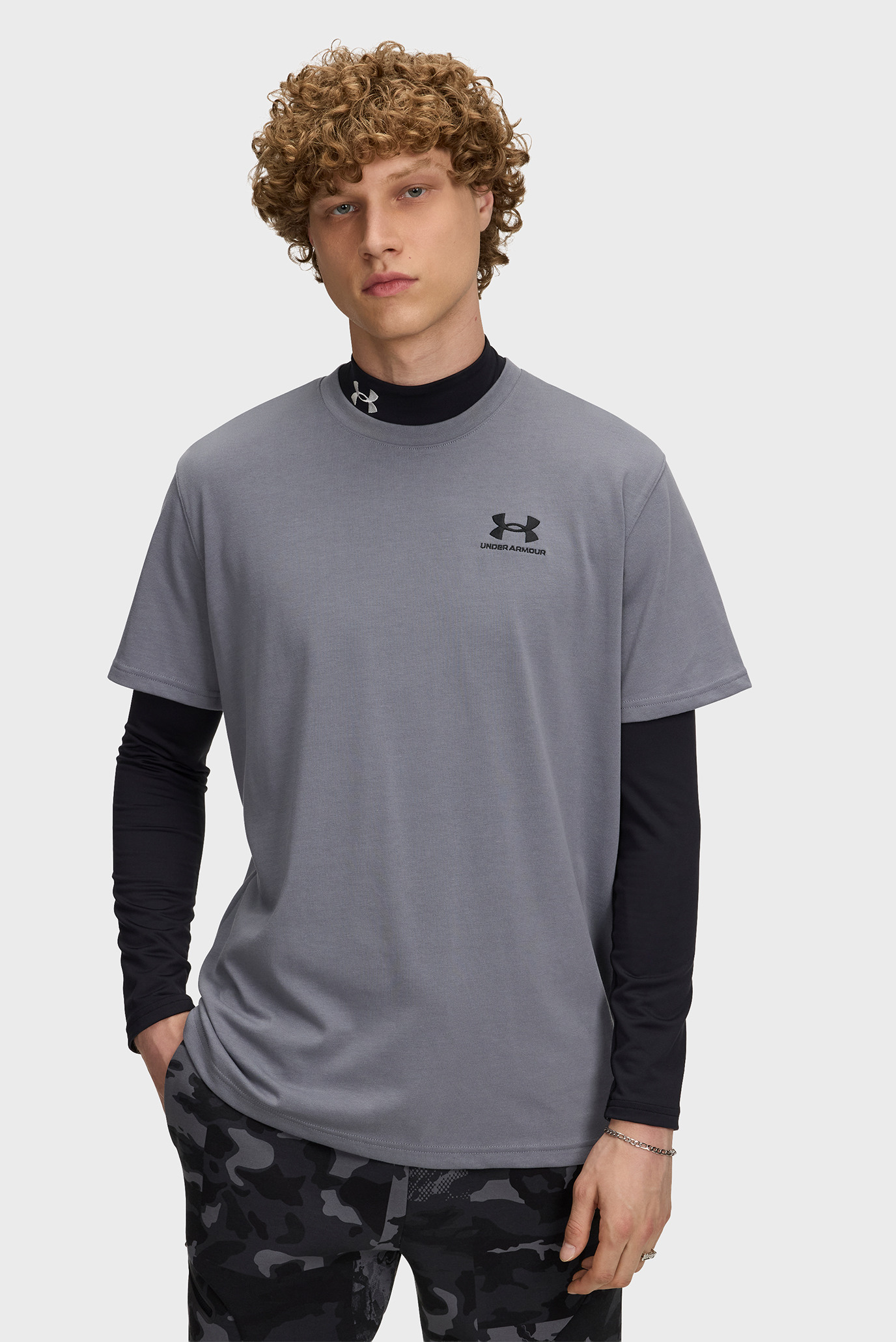 Мужская серая футболка UA M LOGO EMB HEAVYWEIGHT SS Серый XXL Under Armour 1373997-024 Мужская серая футболка UA M LOGO EMB HEAVYWEIGHT SS Серый XXL Under Armour 1373997-024