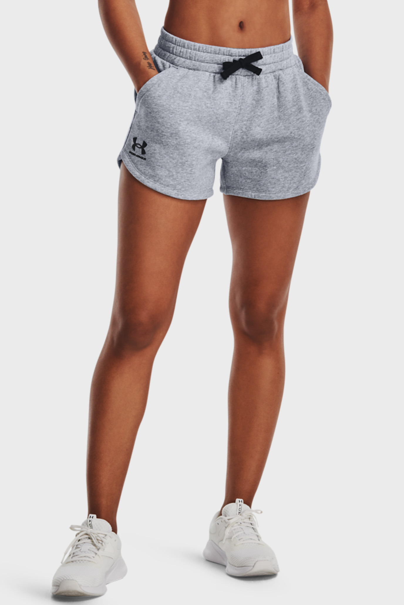 Женские серые шорты Rival Fleece Short 1