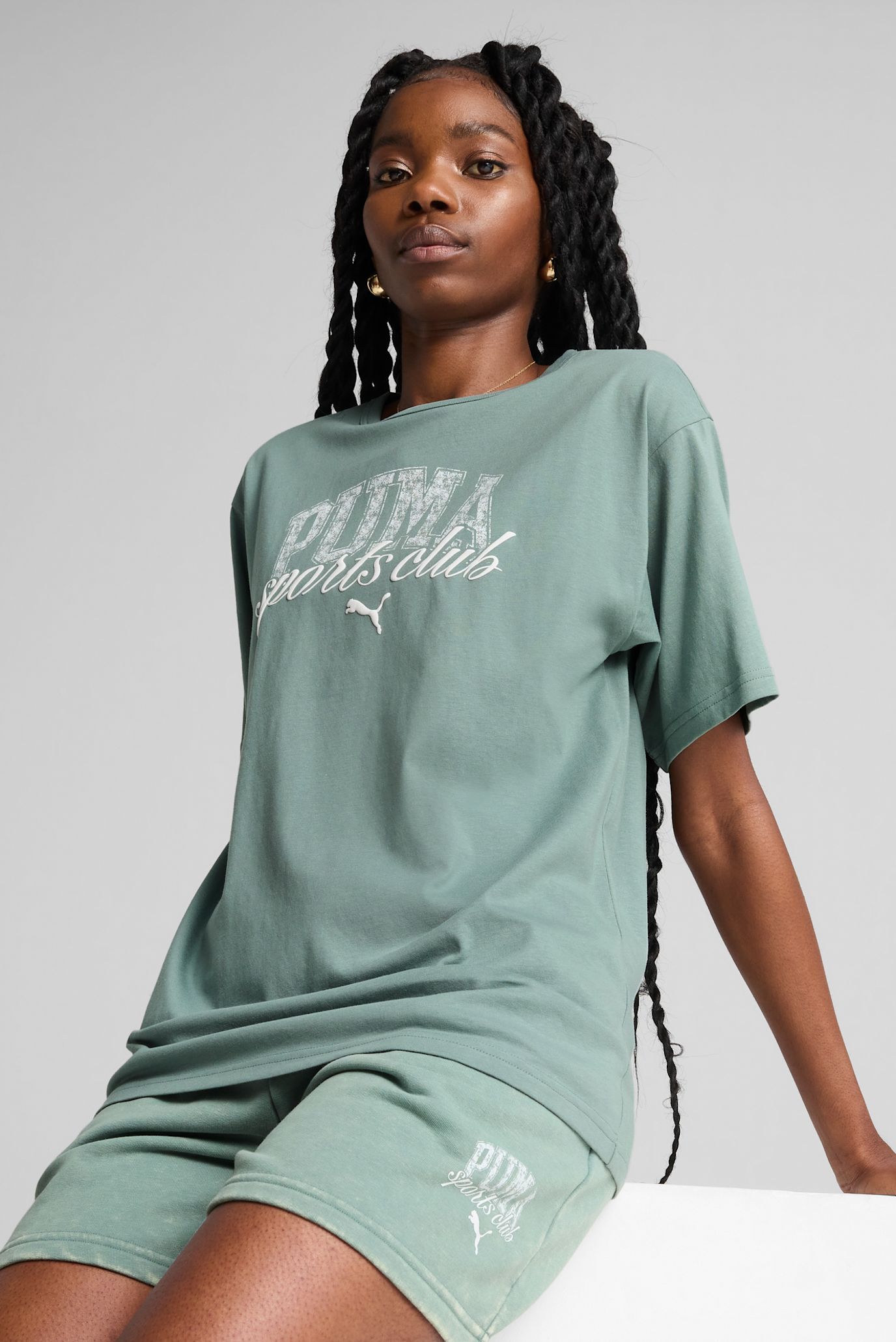 Женская мятная футболка PUMA CLASS Relaxed Tee Women 1