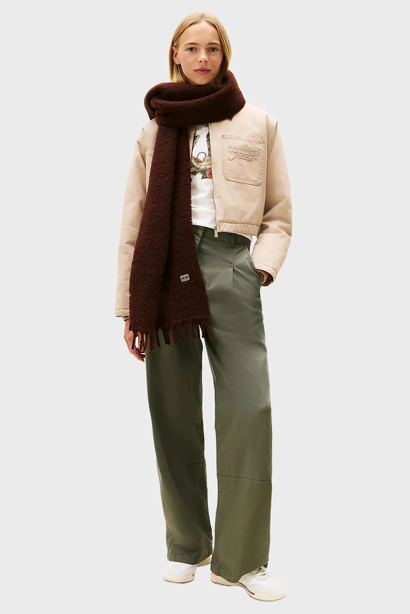 Женский темно-коричневый шерстяной шарф HERITAGE 2