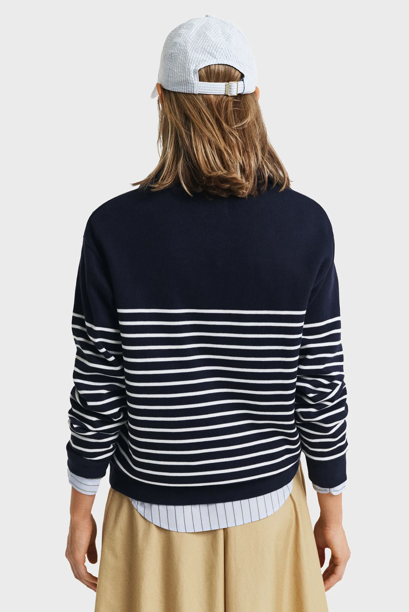 Женская темно-синяя кофта в полоску BRETON 3