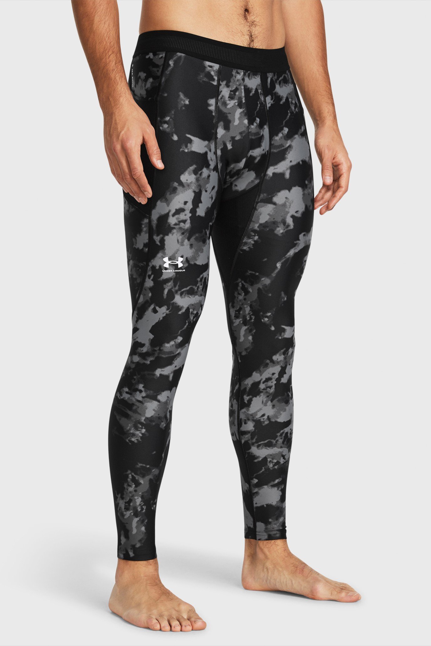 Чоловічі чорні тайтси UA HG IsoChill Prtd Leggings 1