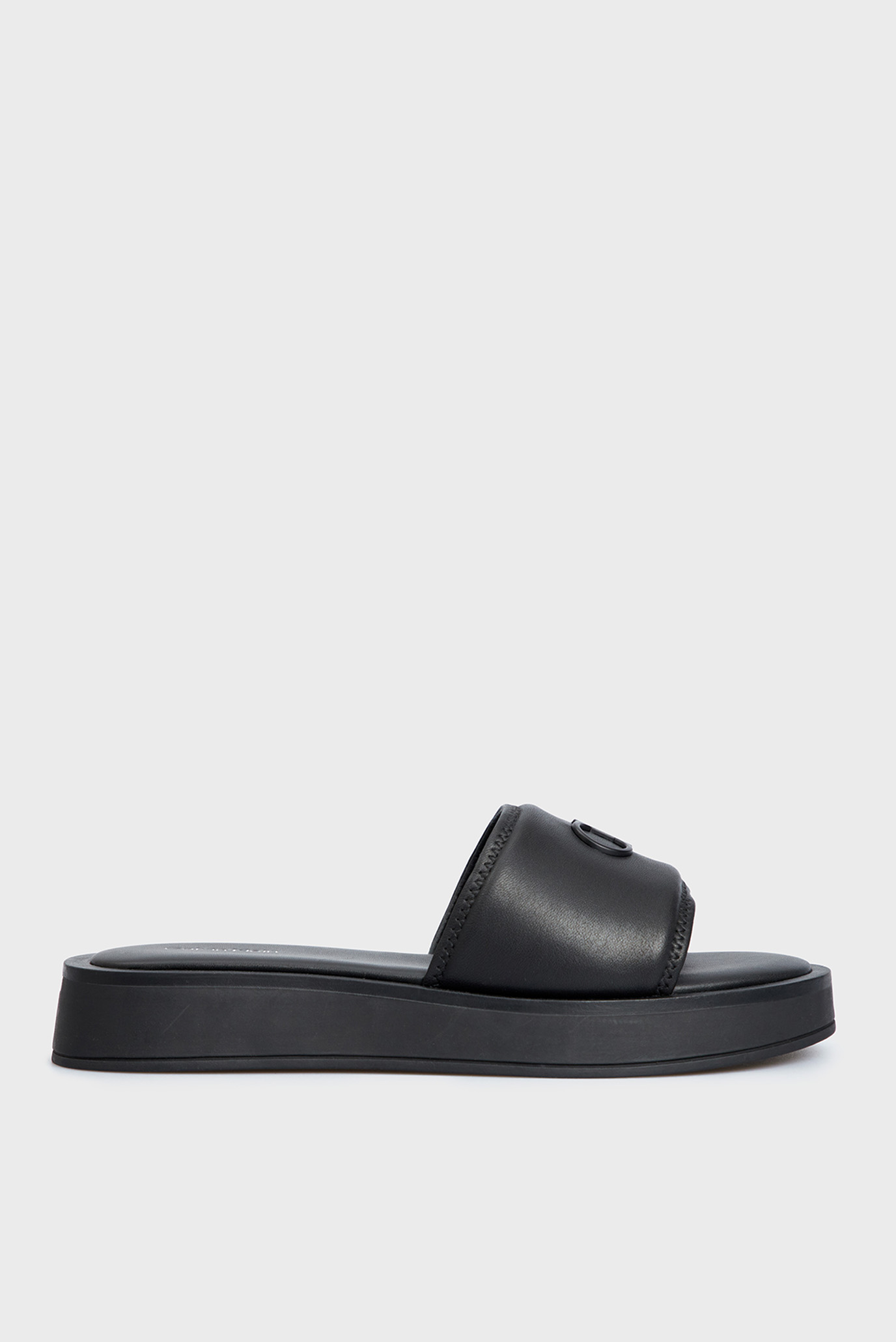Женские черные кожаные слайдеры DRESS FLATFORM Черный 36 Calvin Klein HW0HW01487 Женские черные кожаные слайдеры DRESS FLATFORM Черный 36 Calvin Klein HW0HW01487