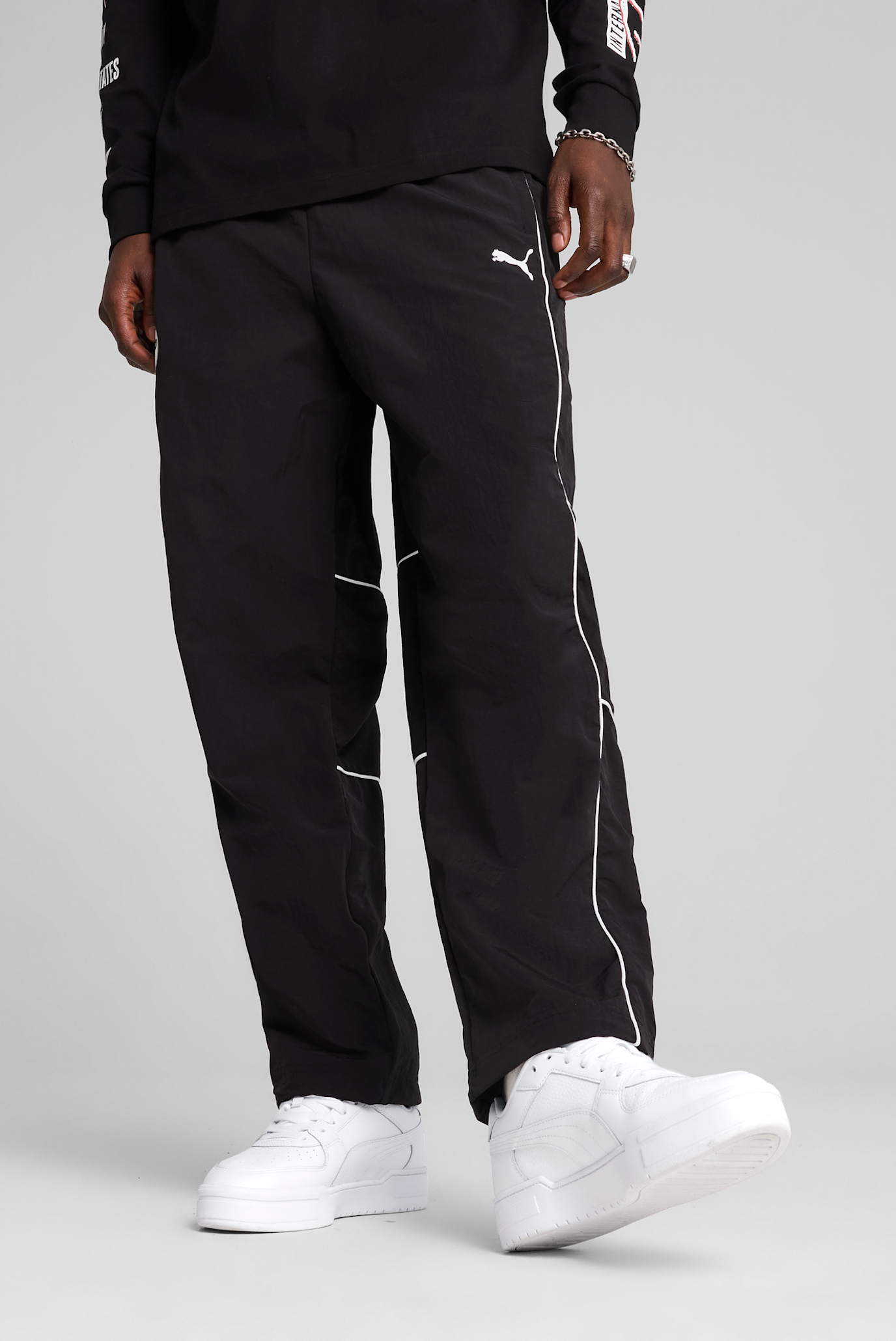 Чоловічі чорні спортивні штани SDS Relaxed Graphic Track Pants Men 1