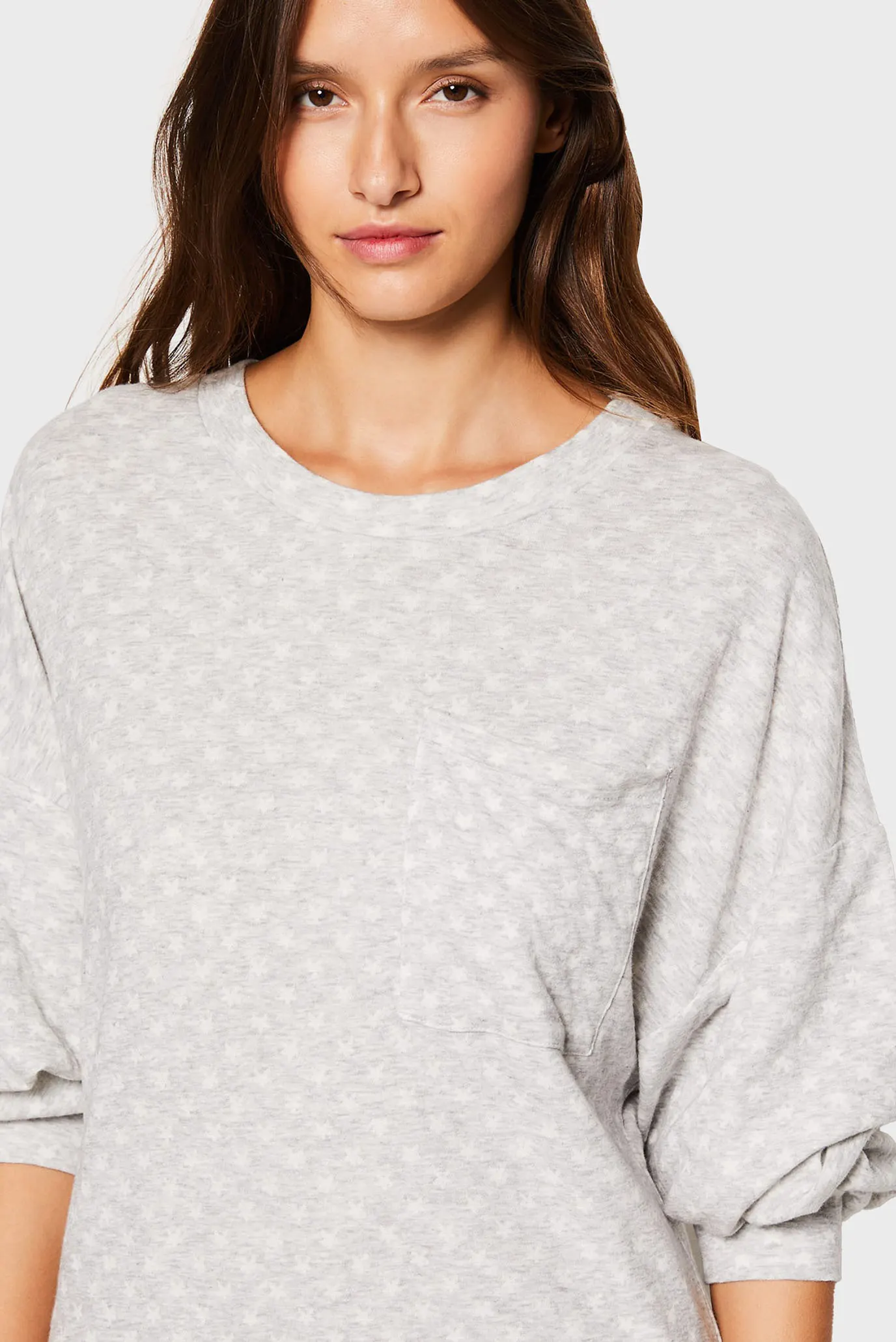 Женская серая ночная рубашка с узором GARY 4