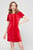 Женское красное велюровое платье