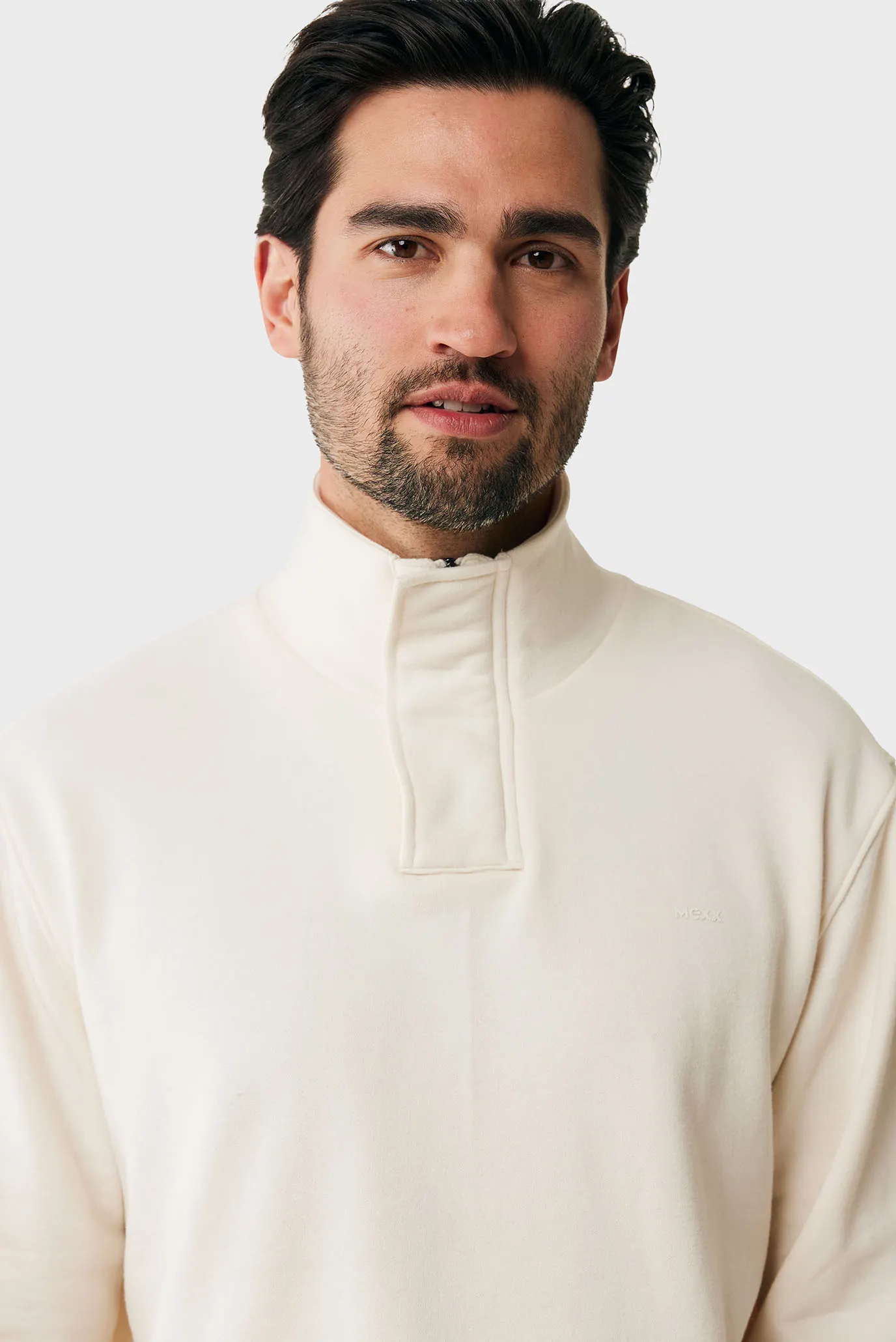 Мужская белая кофта High neck sweater with zipper 4