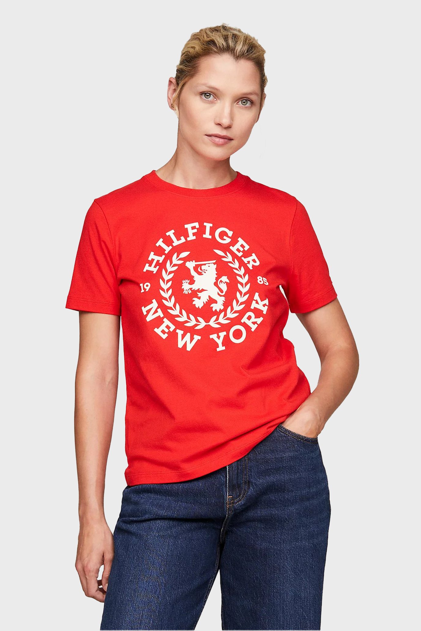 Женская красная футболка REG CREST 1