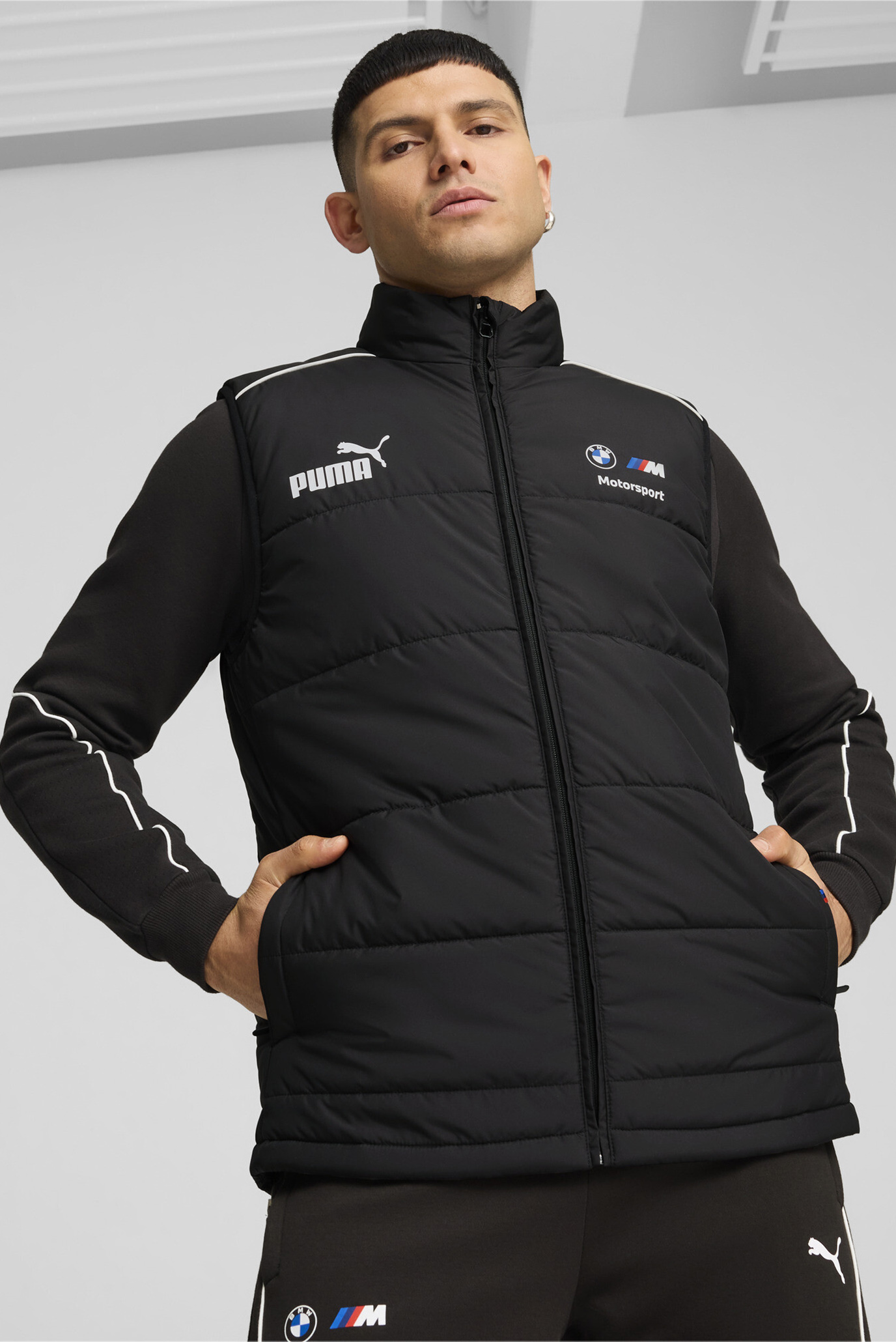 Мужской черный жилет BMW M Motorsport MT7+ Padded Vest Men 1