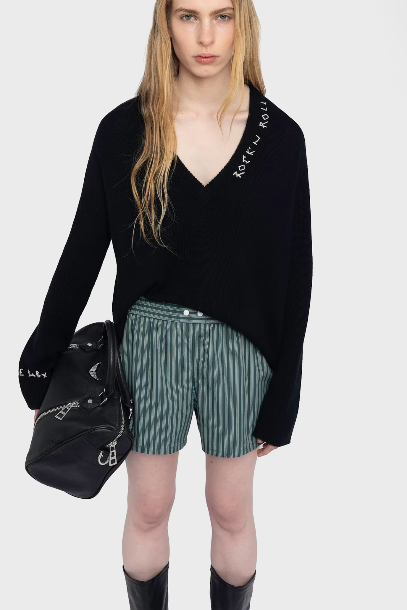 Женские зеленые шорты в полоску Pax Зеленый 38 ZADIG&VOLTAIRE WWBS01160_EMERALD Женские зеленые шорты в полоску Pax Зеленый 38 ZADIG&VOLTAIRE WWBS01160_EMERALD