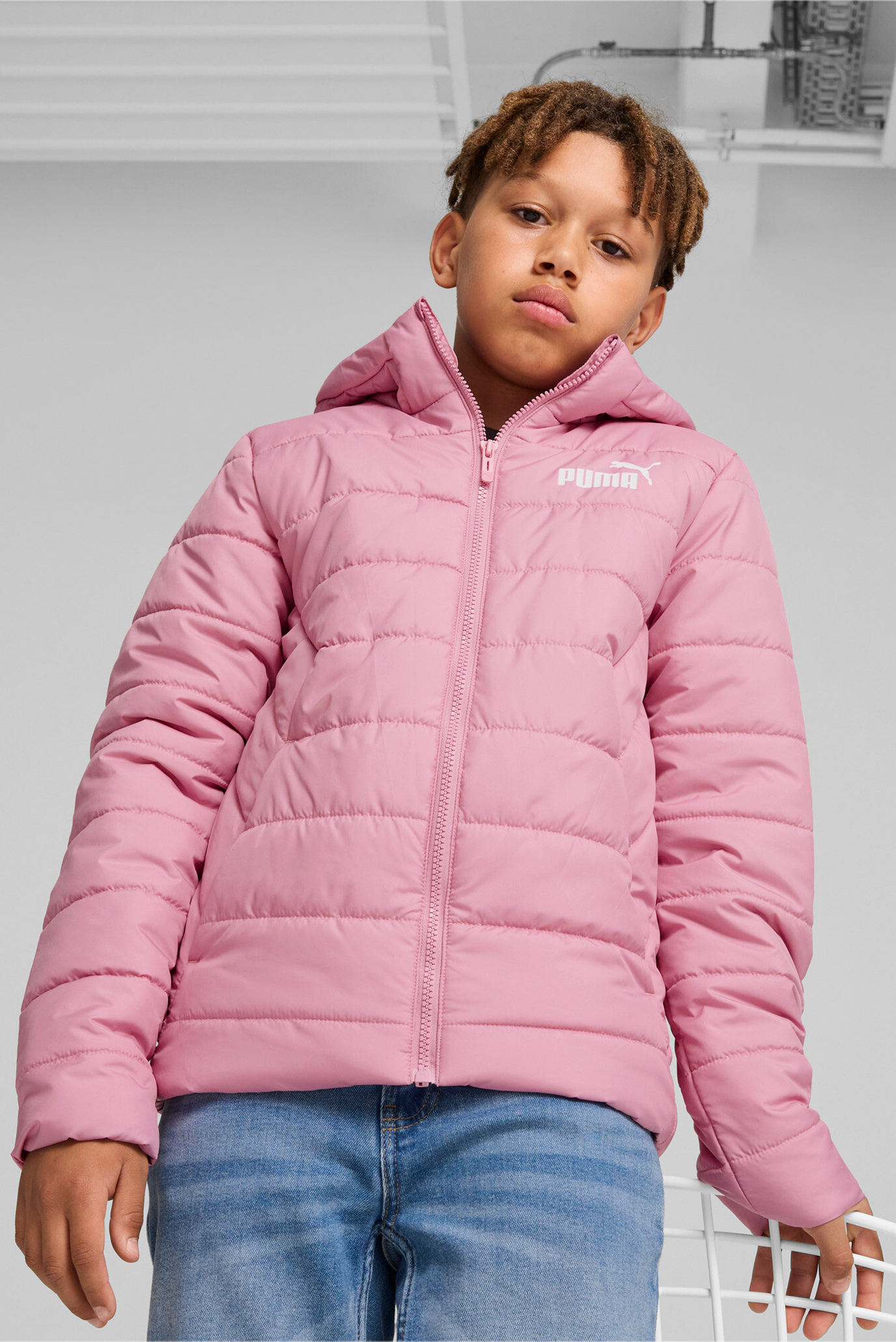 Детская розовая куртка Essentials Padded Jacket Youth 1