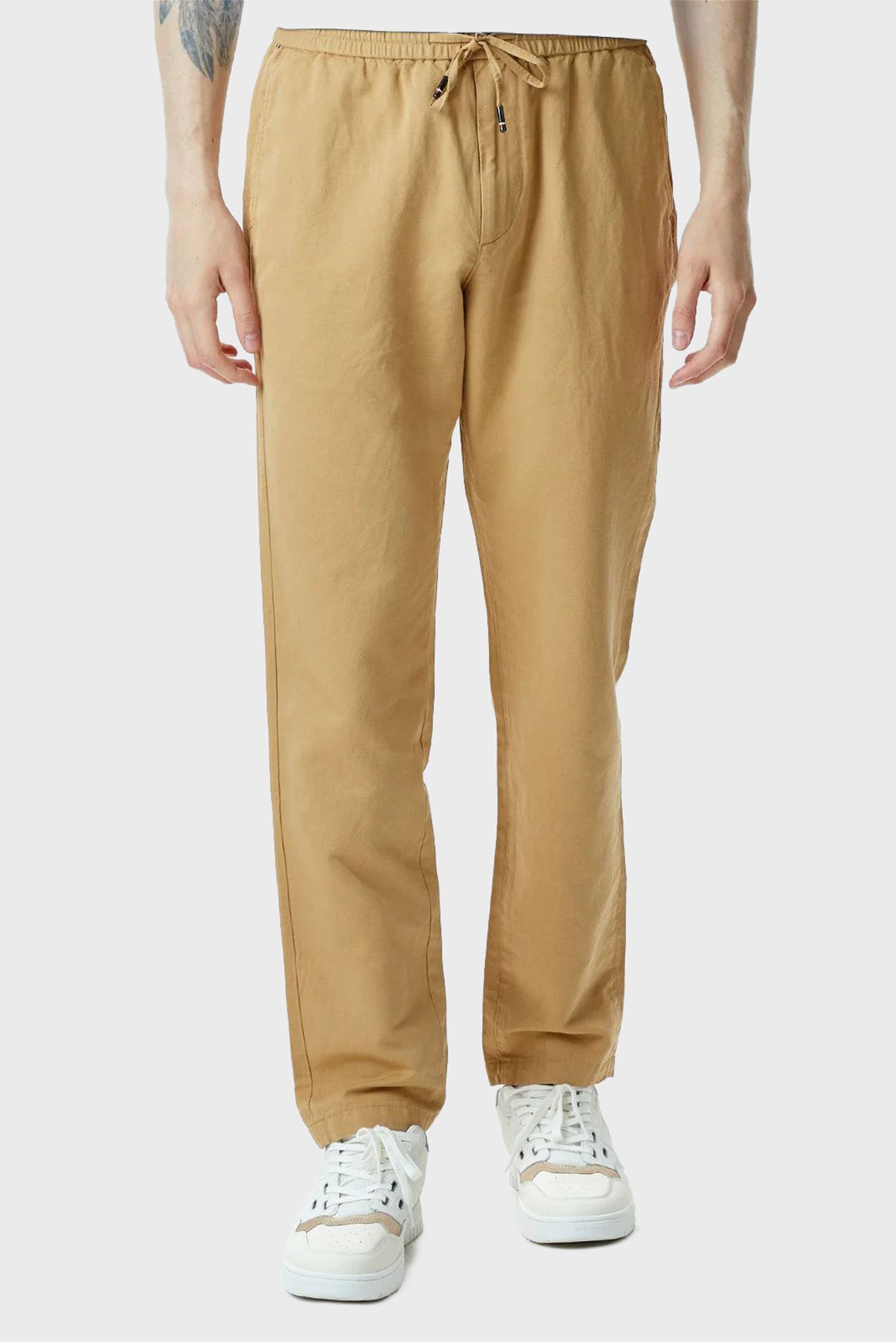 Мужские бежевые лляные брюки CHINO HARLEM PO DRWS CO LINEN 1