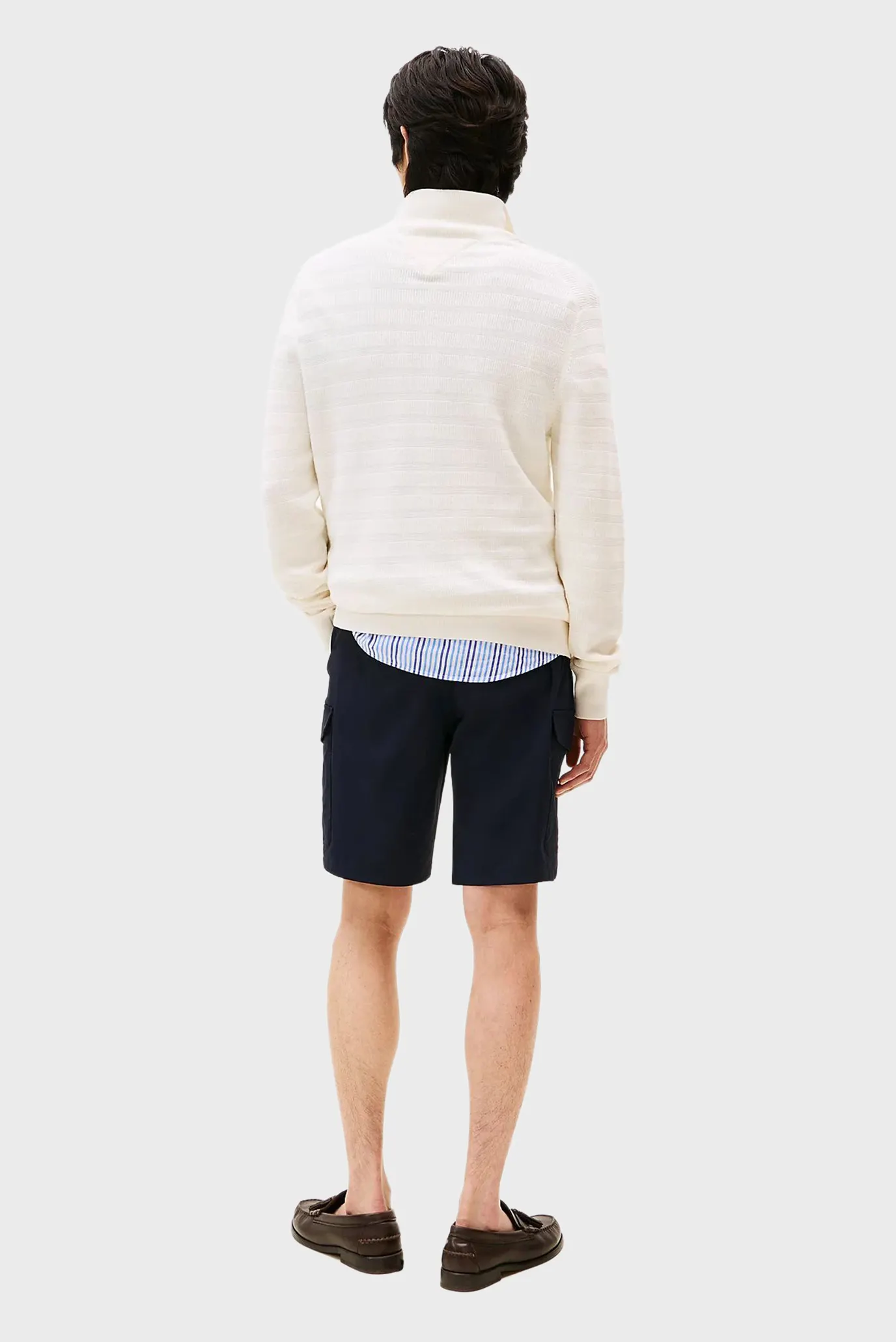 Мужская белая кофта STRIPE STRUCTURE ZIP 3