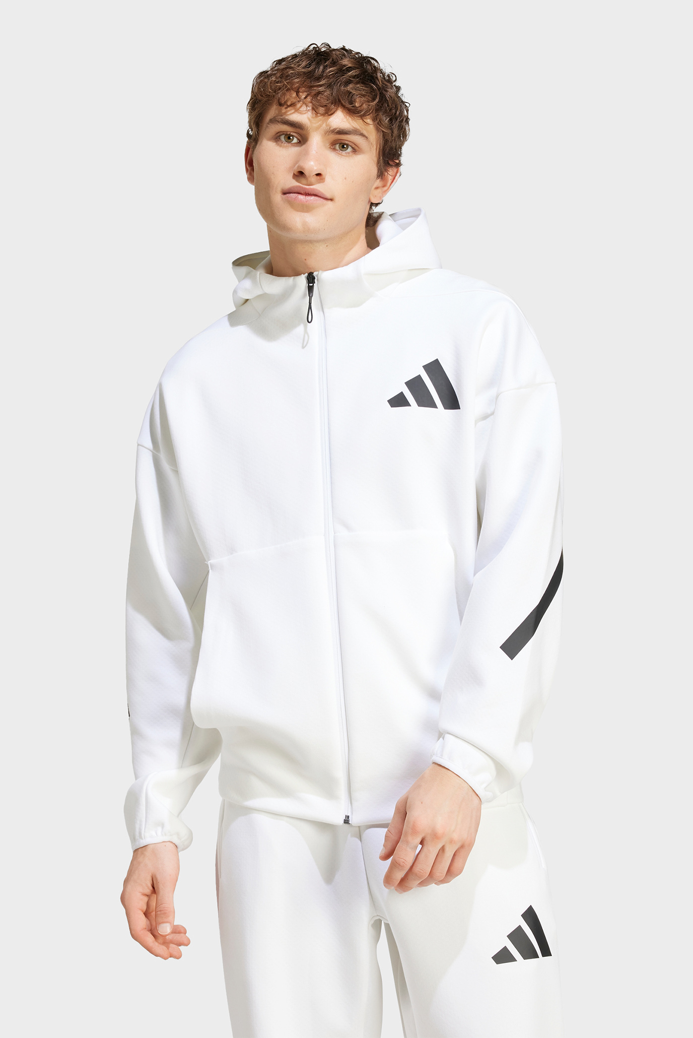 Чоловіче біле худі New adidas Z.N.E. Full-Zip 1