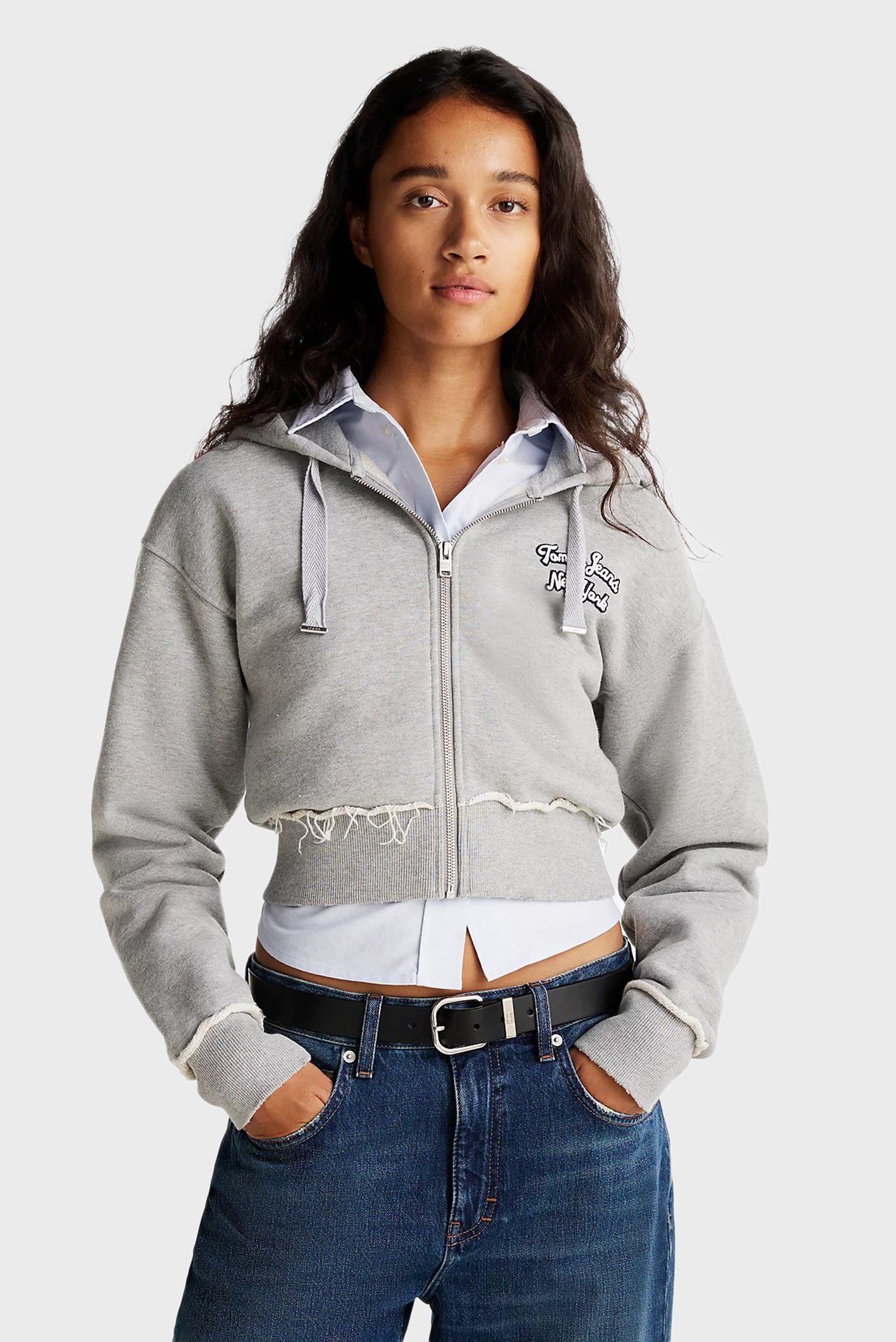 Женское серое худи TJCW PREP VARSITY ZIP-THRU 1