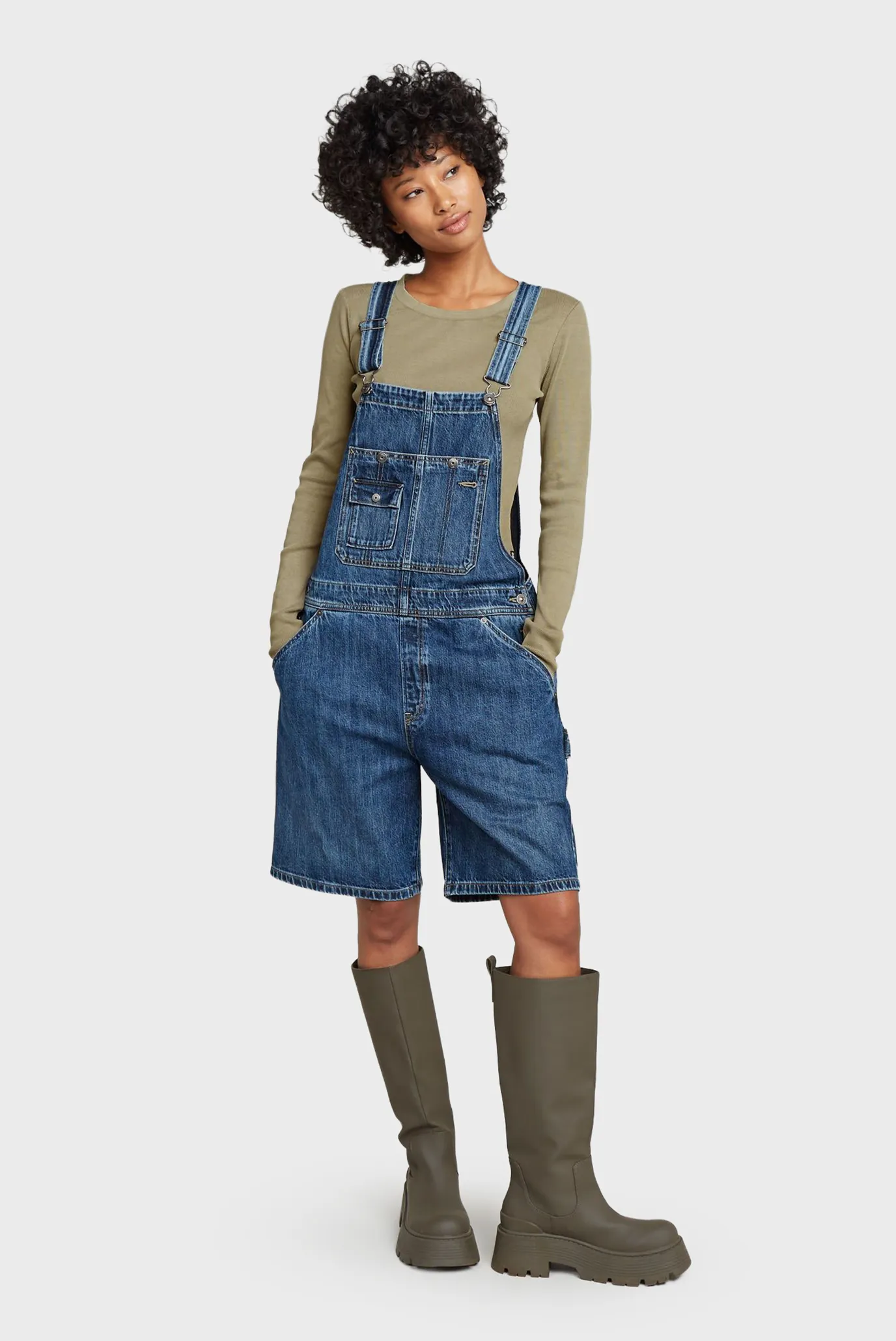 Жіночий синій джинсовий комбінезон Bowey 1