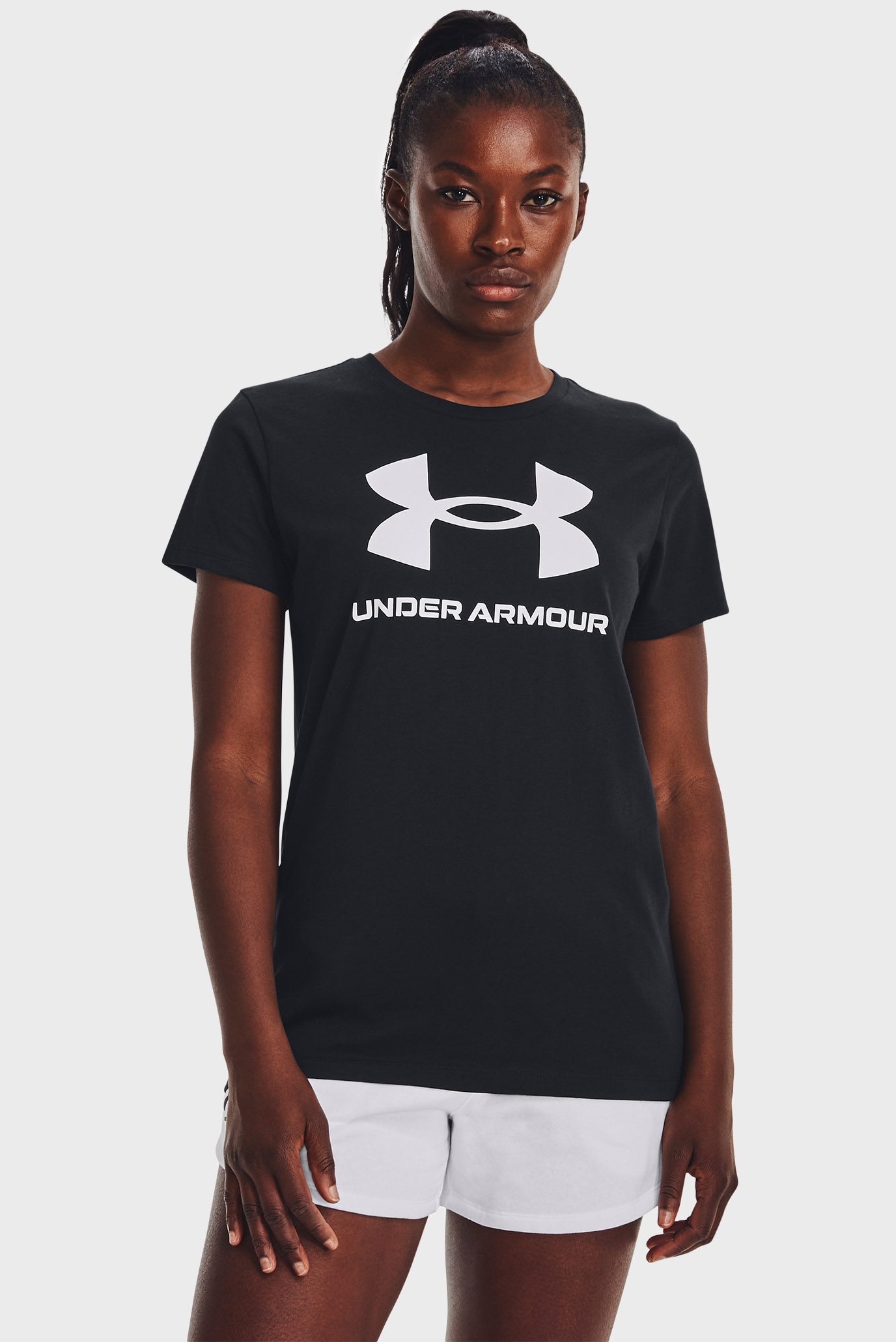Женская черная футболка Live Sportstyle Graphic SSC Черный S Under Armour 1356305-001 Женская черная футболка Live Sportstyle Graphic SSC Черный S Under Armour 1356305-001